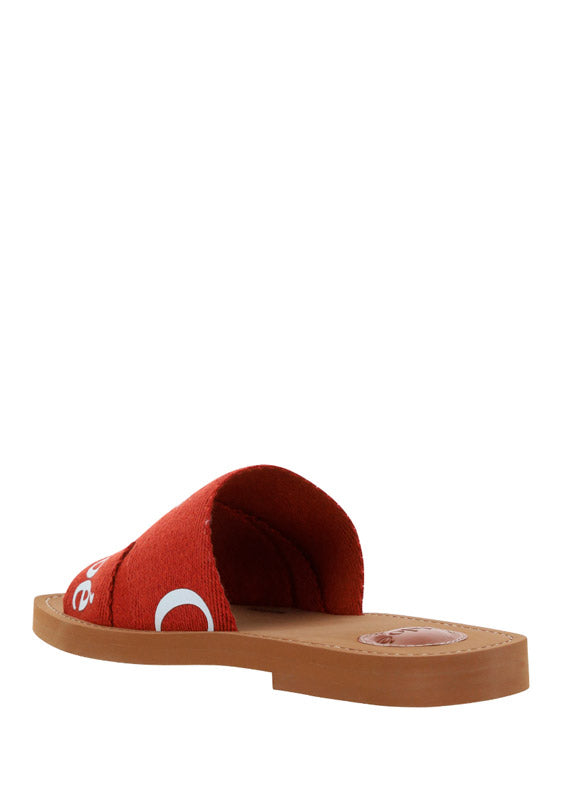 Woody Flat Mule - Terracotta Red