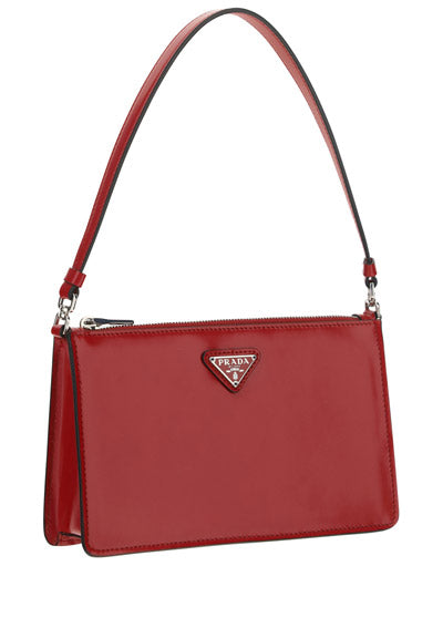 Brushed Leather Mini-Bag - Scarlet