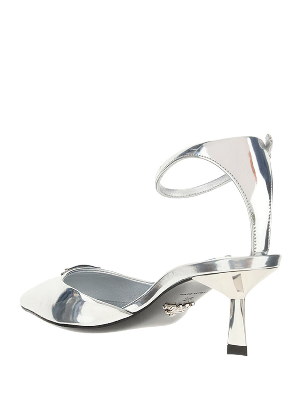 Brushed leather slingback pumps - Silver