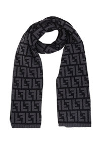 FF Logo Cotton Scarf - Black / Grey