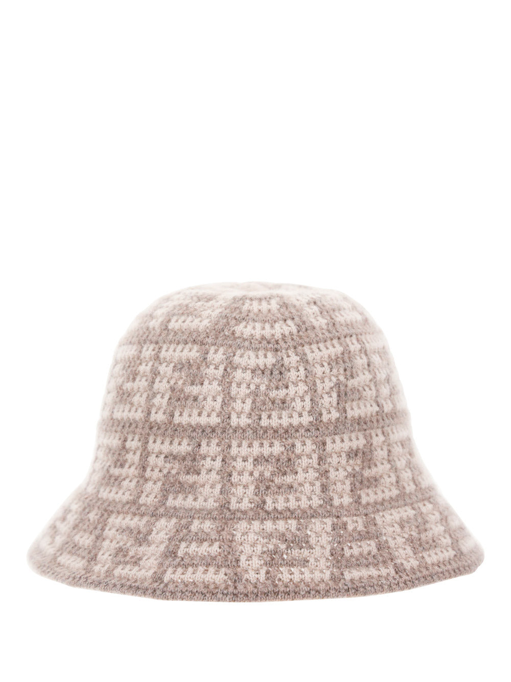 FF Jacquard Cashmere Cloche Hat - Grey