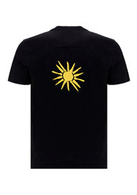 Slim Fit T-shirt in Jersey with 4g Sun Print - Black