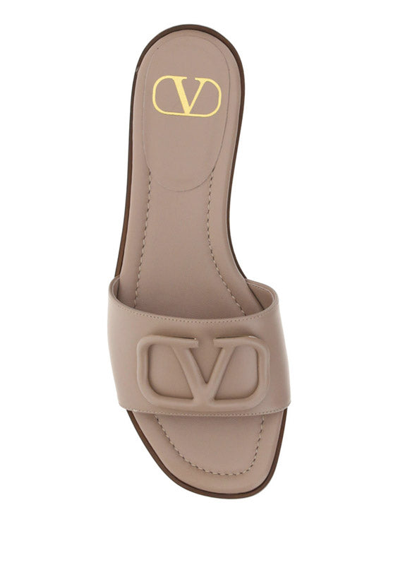 VLOGO Leather Slides - Poudre