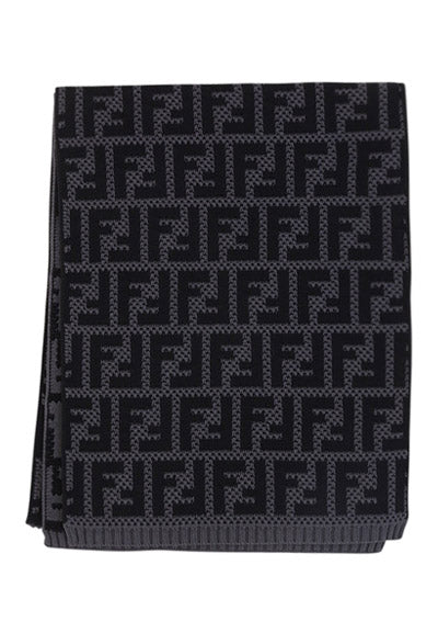 FF Logo Cotton Scarf - Black / Grey