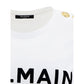 Cotton T-shirt With Black Logo Print - White