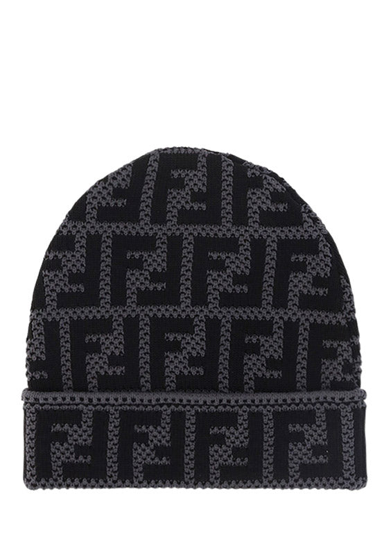 FF Logo Cotton Beanie - Black / Grey