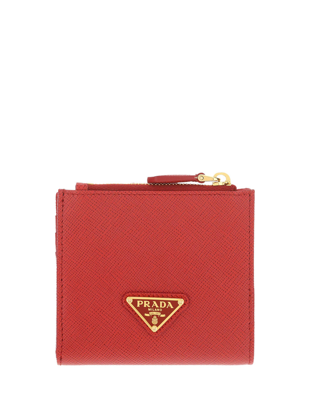 Small Saffiano Leather Wallet - Red