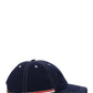 Typewriter Cloth Contrast Stitch 6-Panel Baseball Cap - Navy
