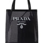 Small Sequined Mesh Tote Bag - Black