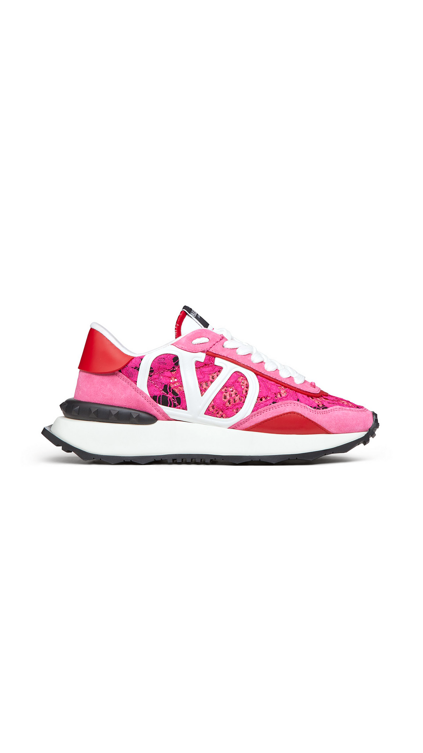 Lacerunner Lace and Mesh Sneakers - Pink