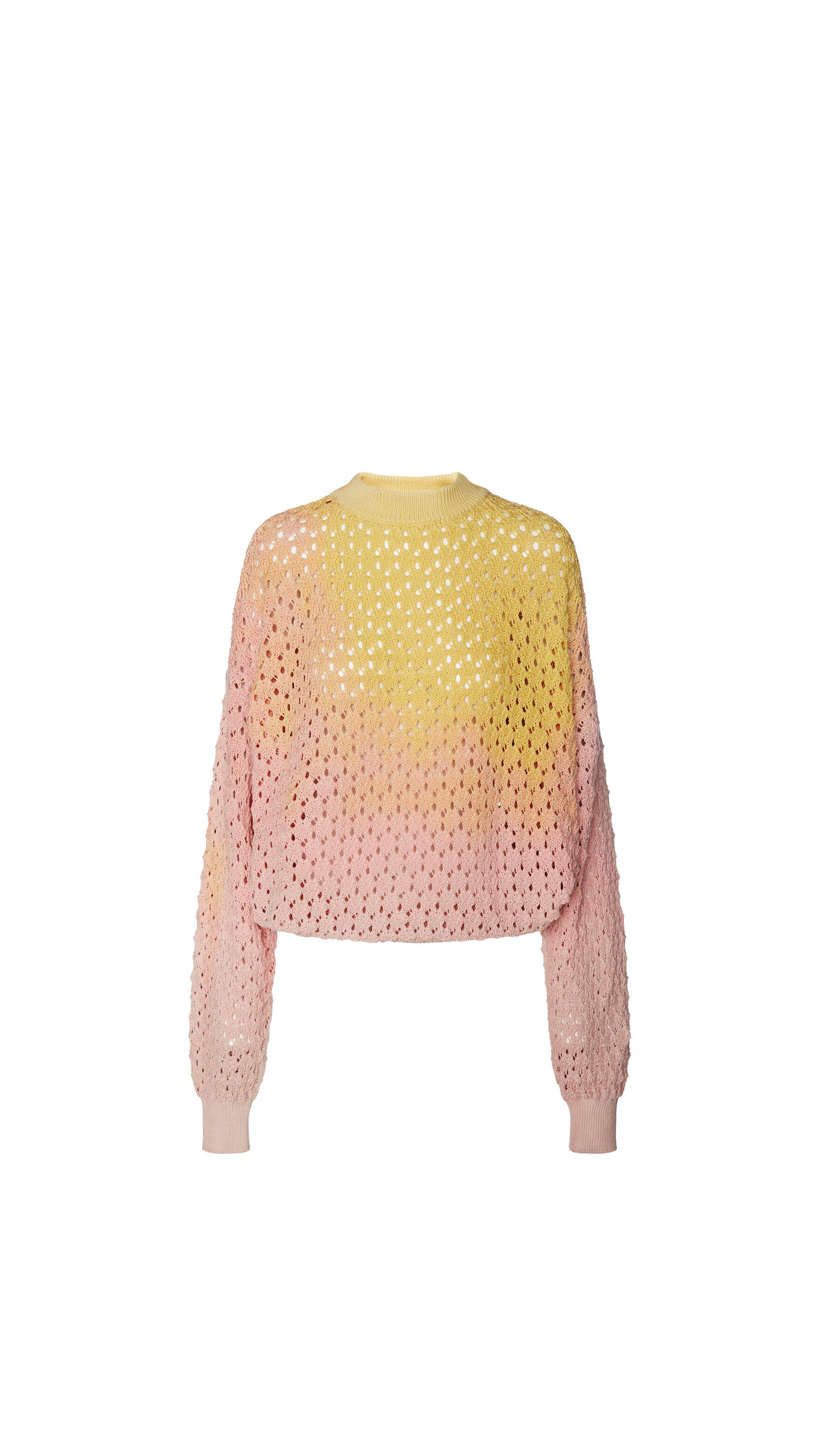 Tie-dye Sweater in Cotton Crochet - Pink / Orange