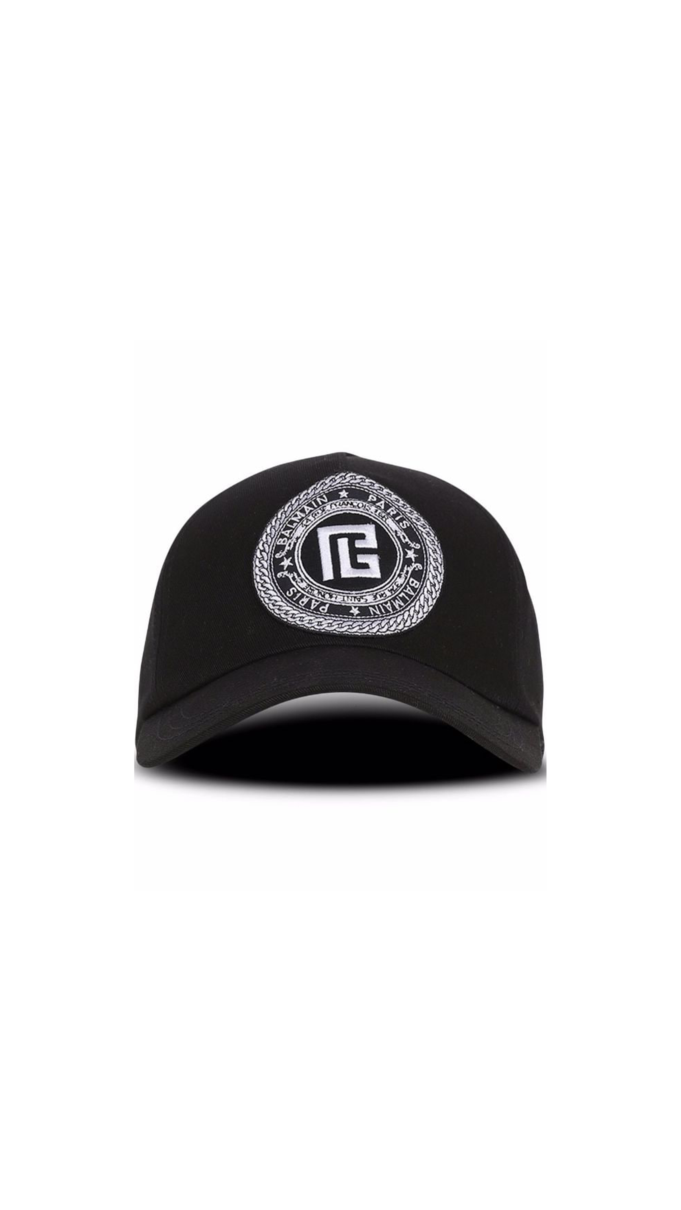 Embroidered Cotton Baseball Cap - Black