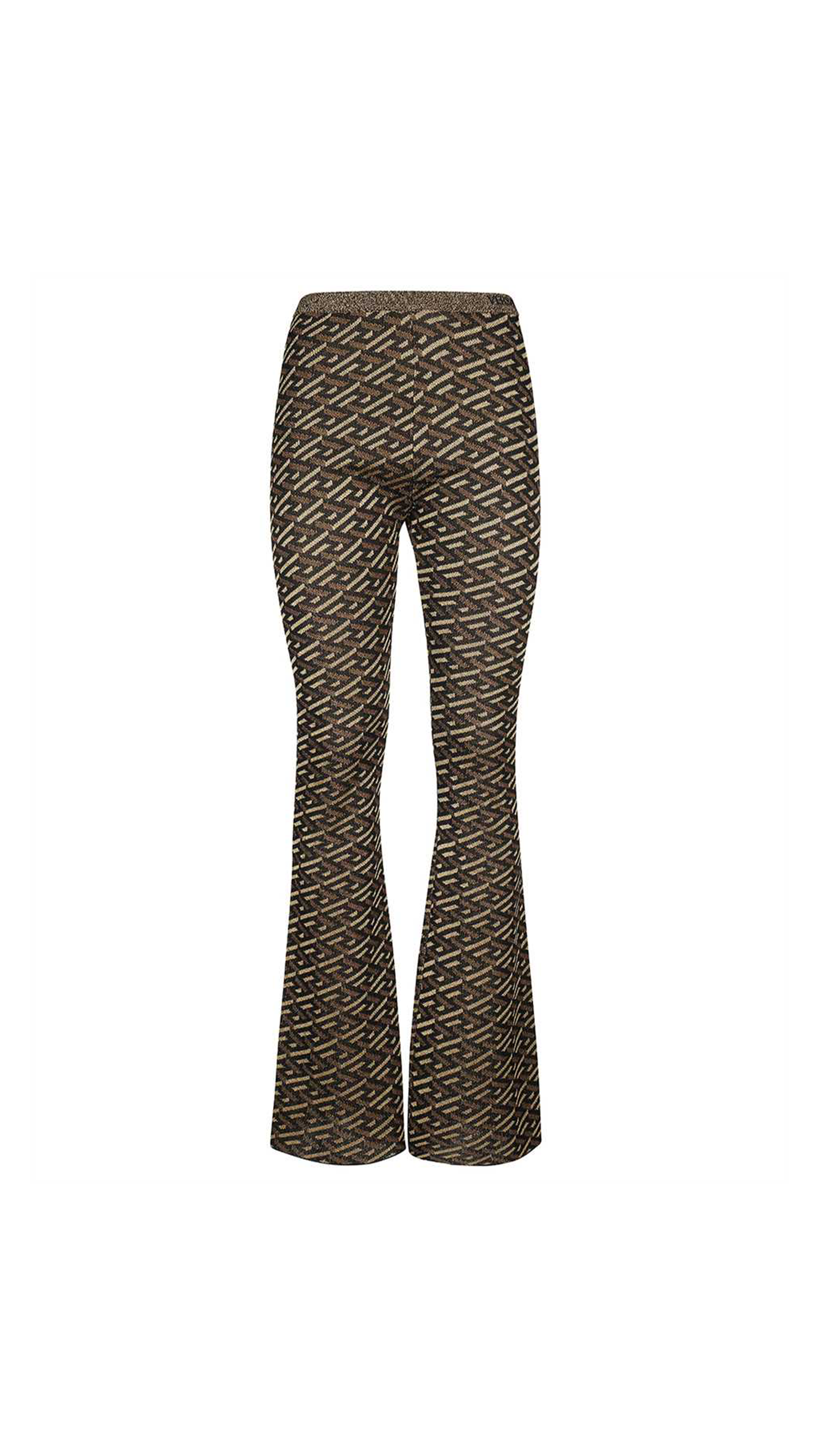 Knit Jacquard Trousers - Brown