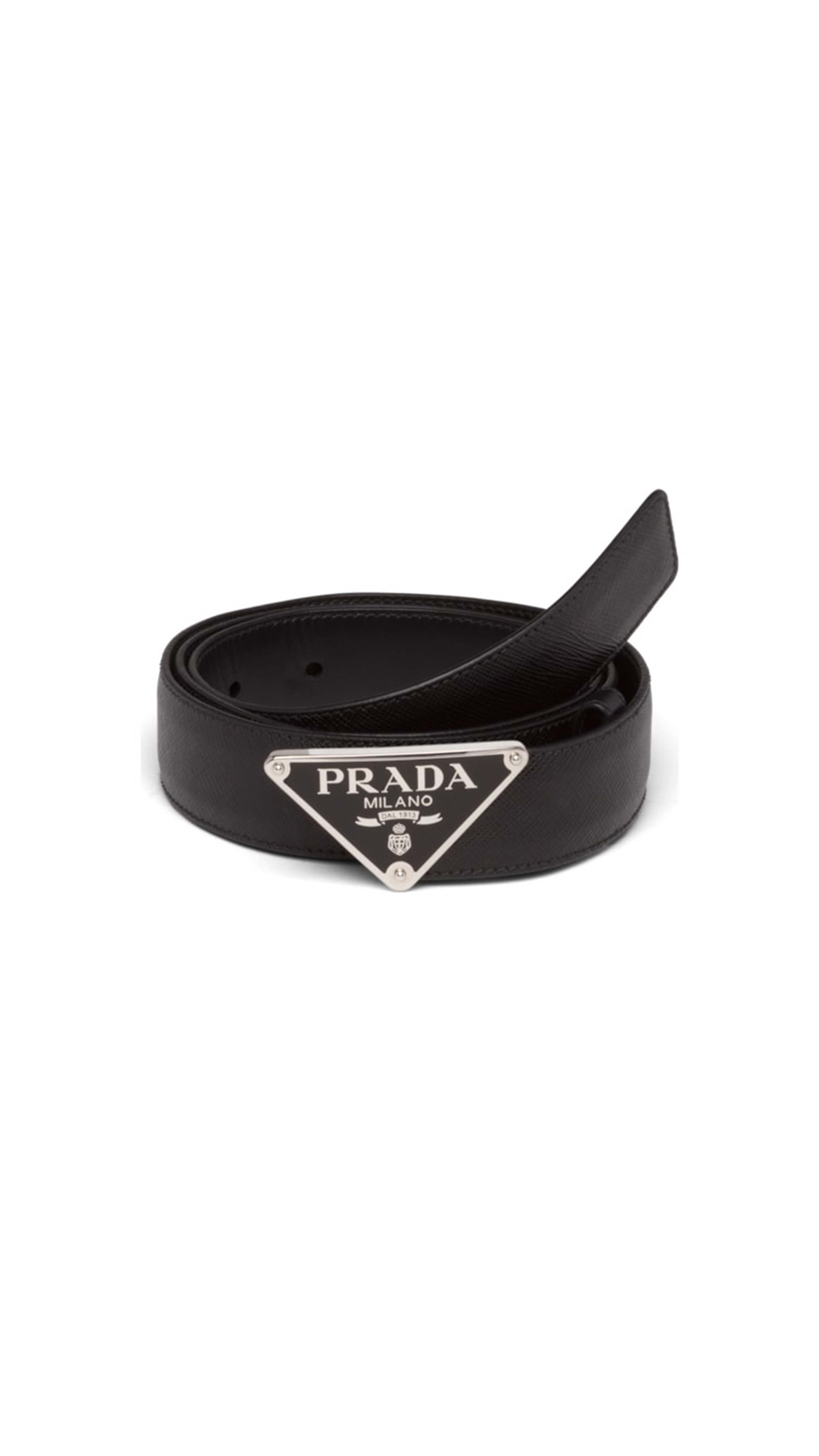 Saffiano Leather Belt - Black