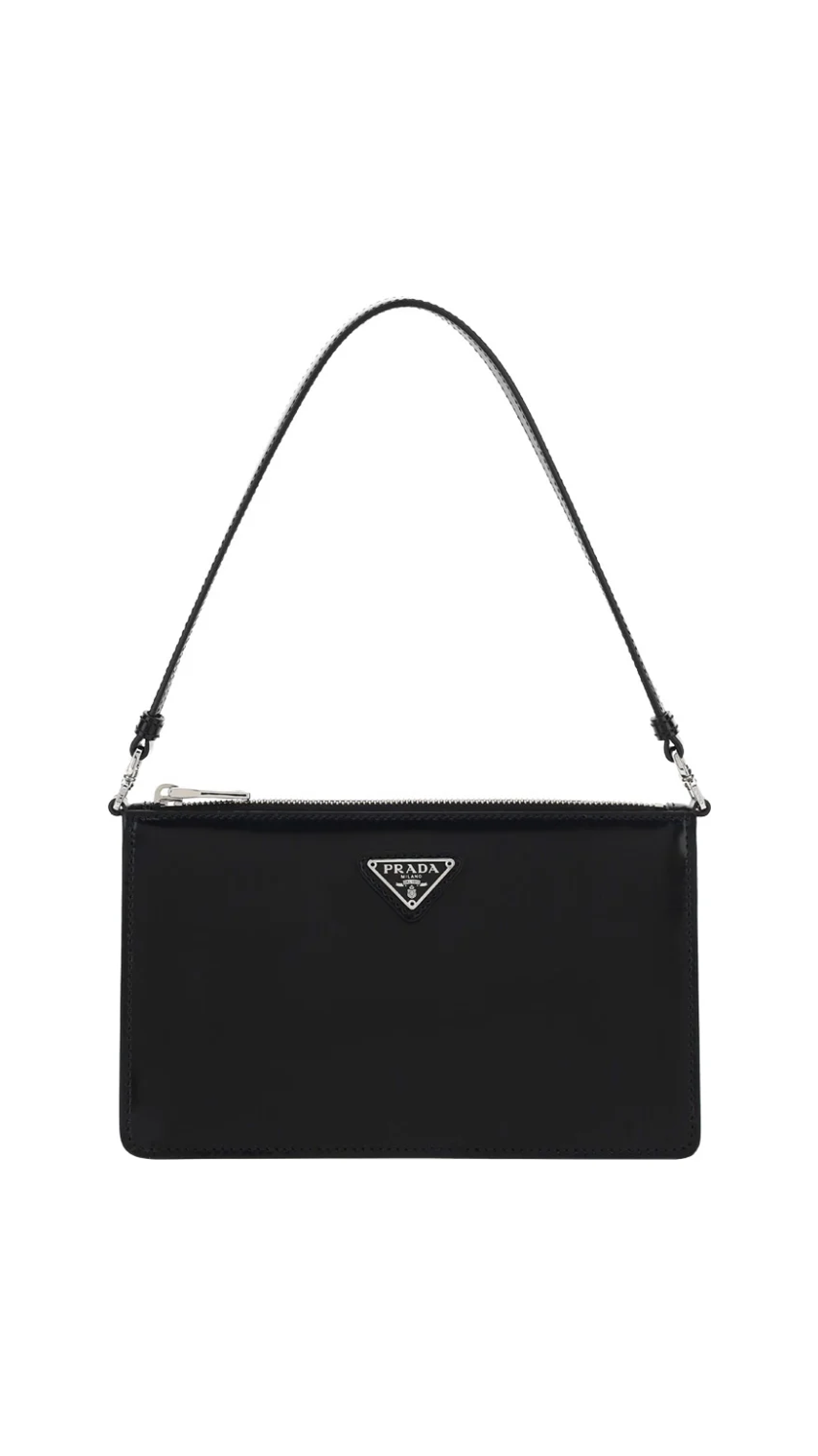 Brushed Leather Mini Shoulder Bag - Black.