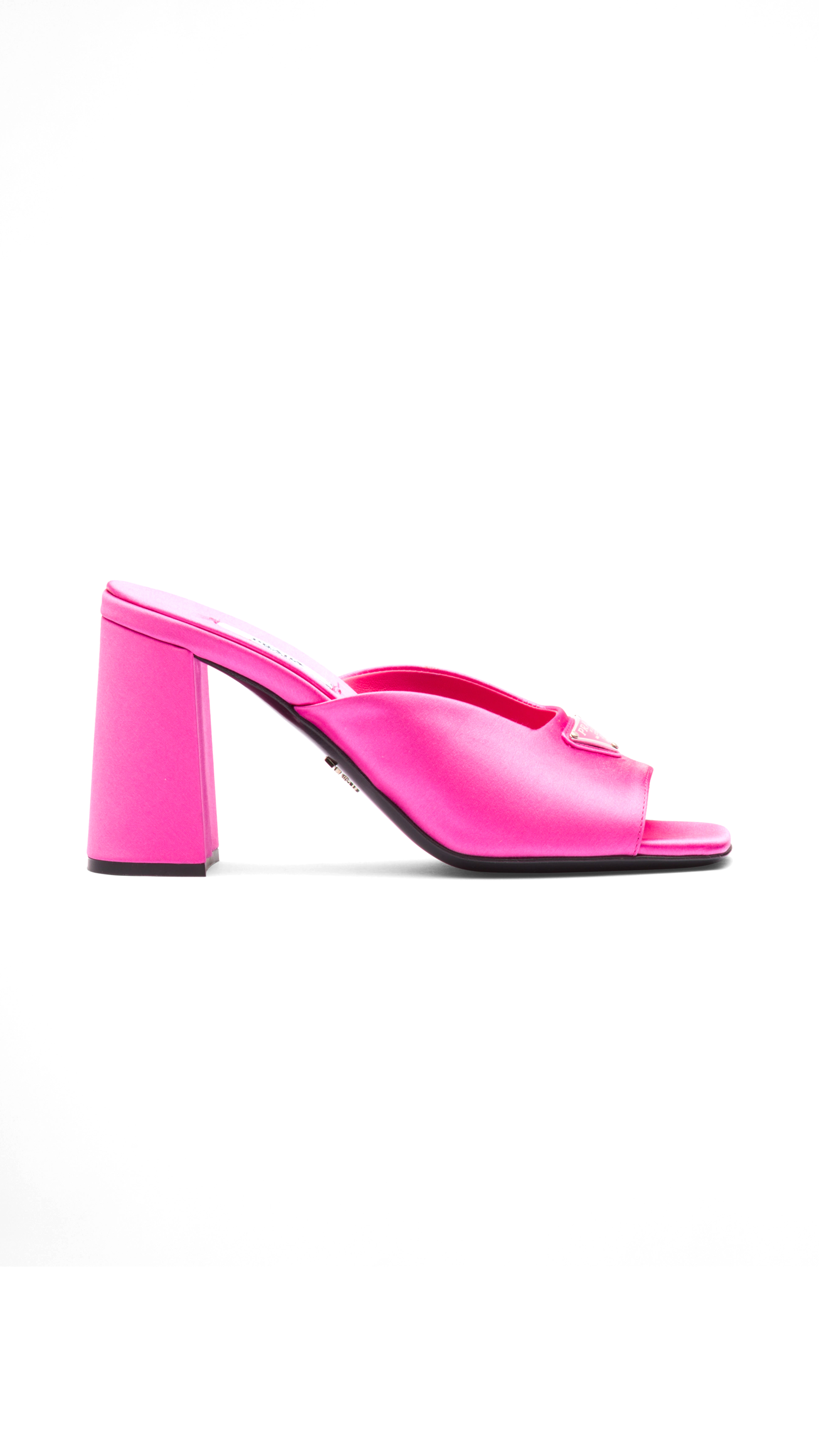 High-heeled Satin Slides - Begonia Pink