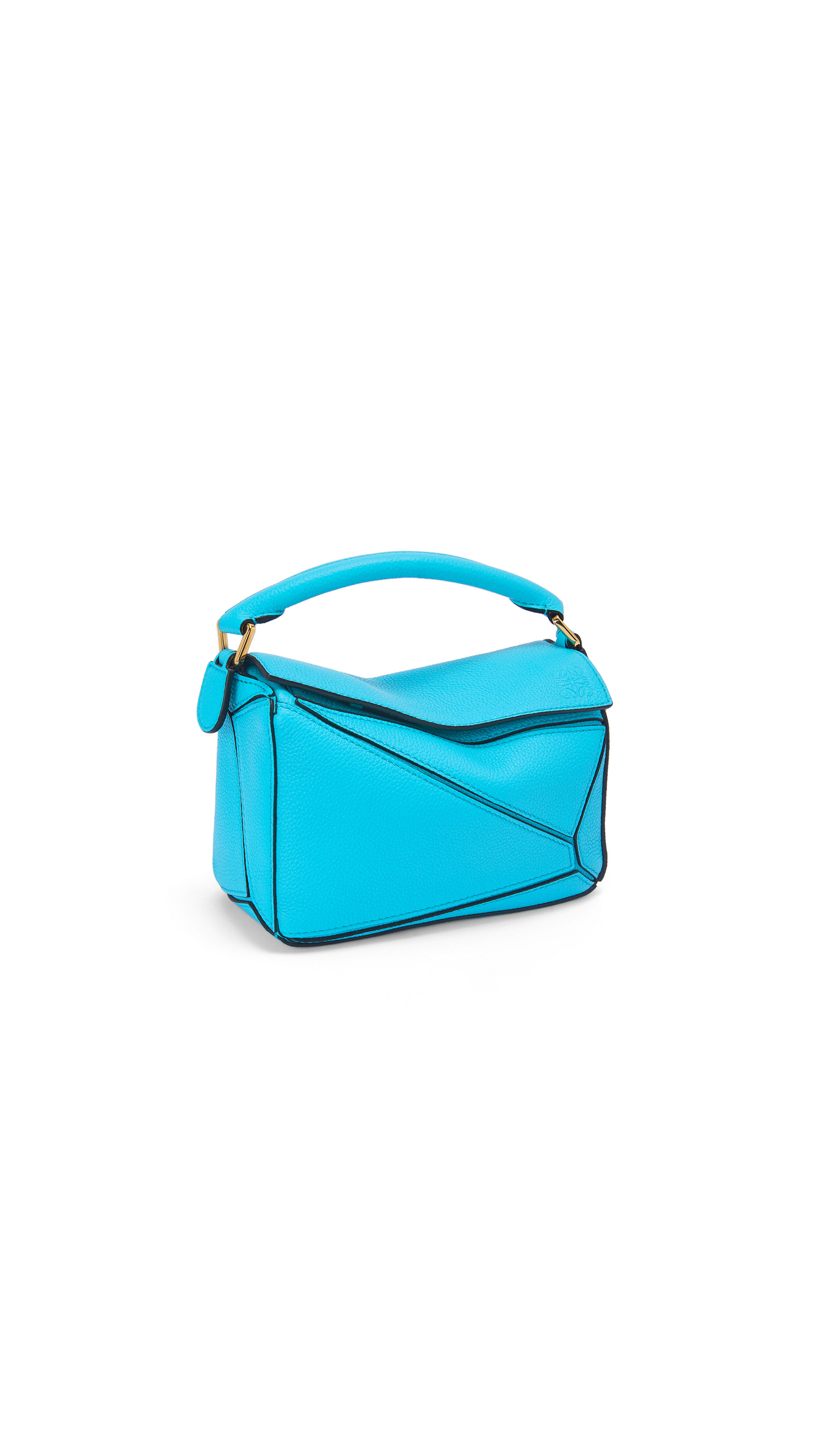 LOEWE Mini Puzzle Bag In Soft Grained Calfskin Cyan for Women