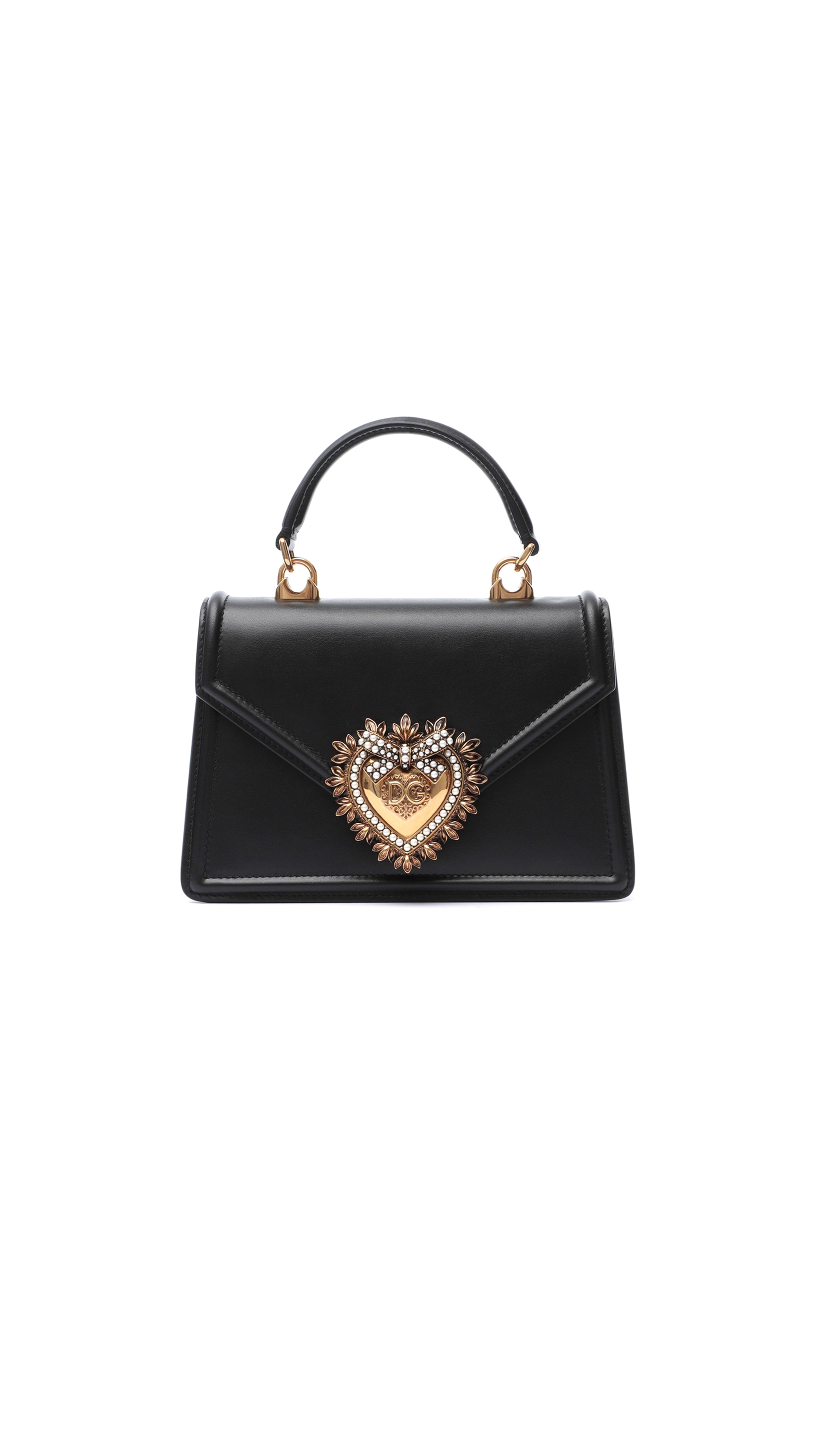 Small Smooth Calfskin Devotion Bag - Black