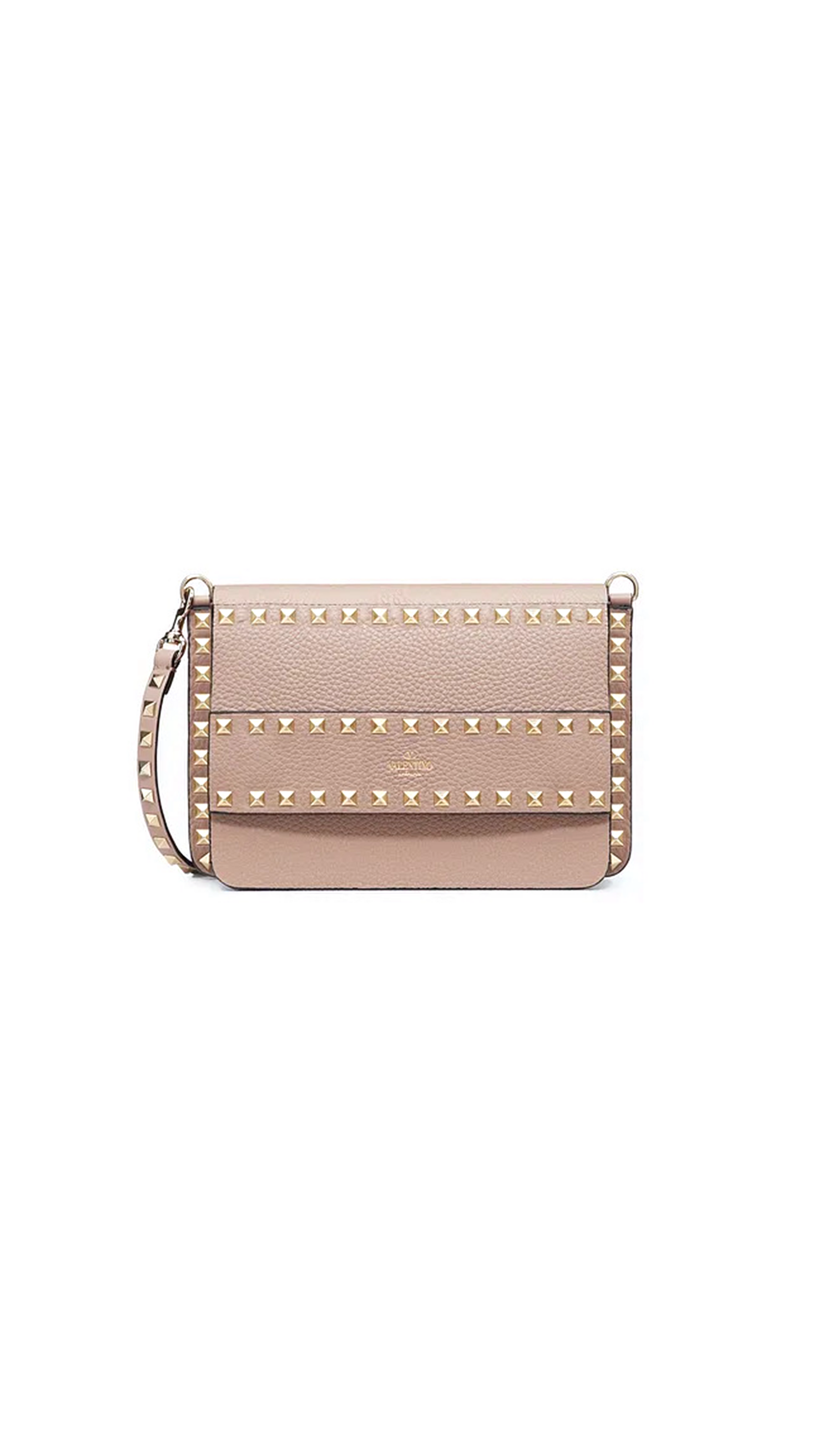 Rockstud grainy calfskin crossbody discount bag