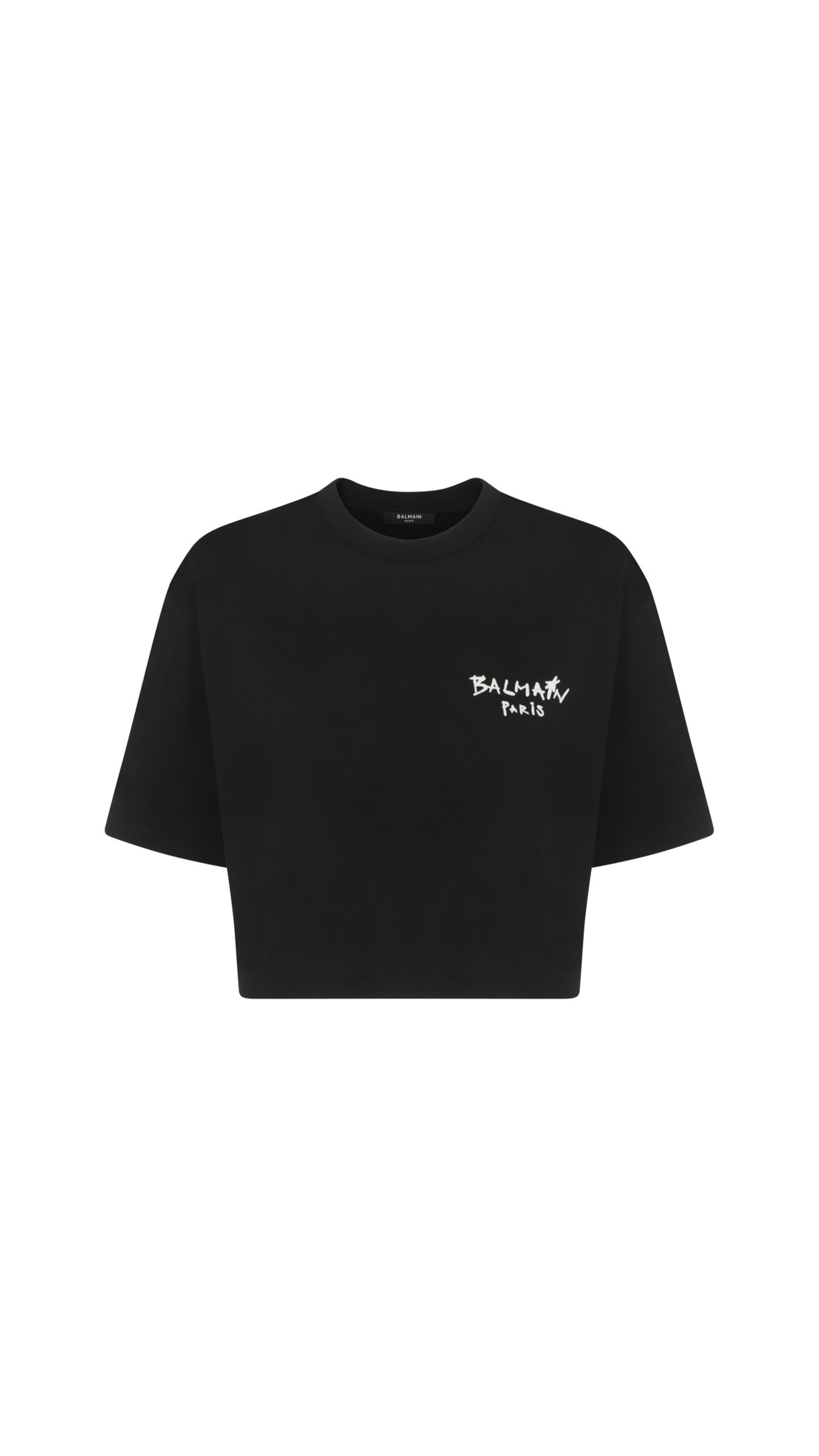 Cropped Logo T-Shirt - Black