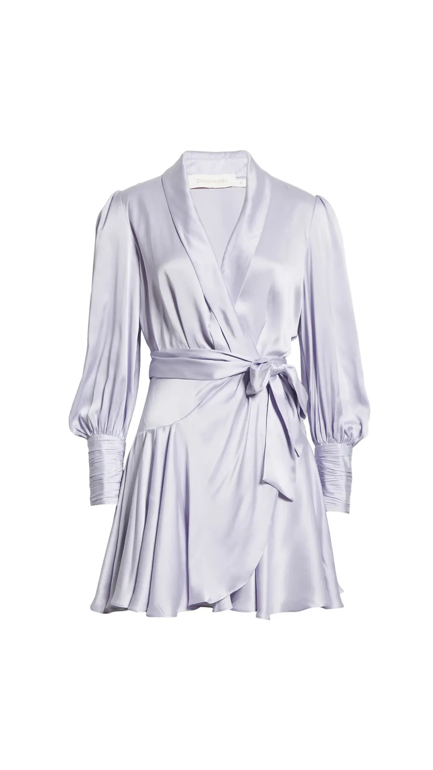 Silk Wrap Mini Dress - Lavender