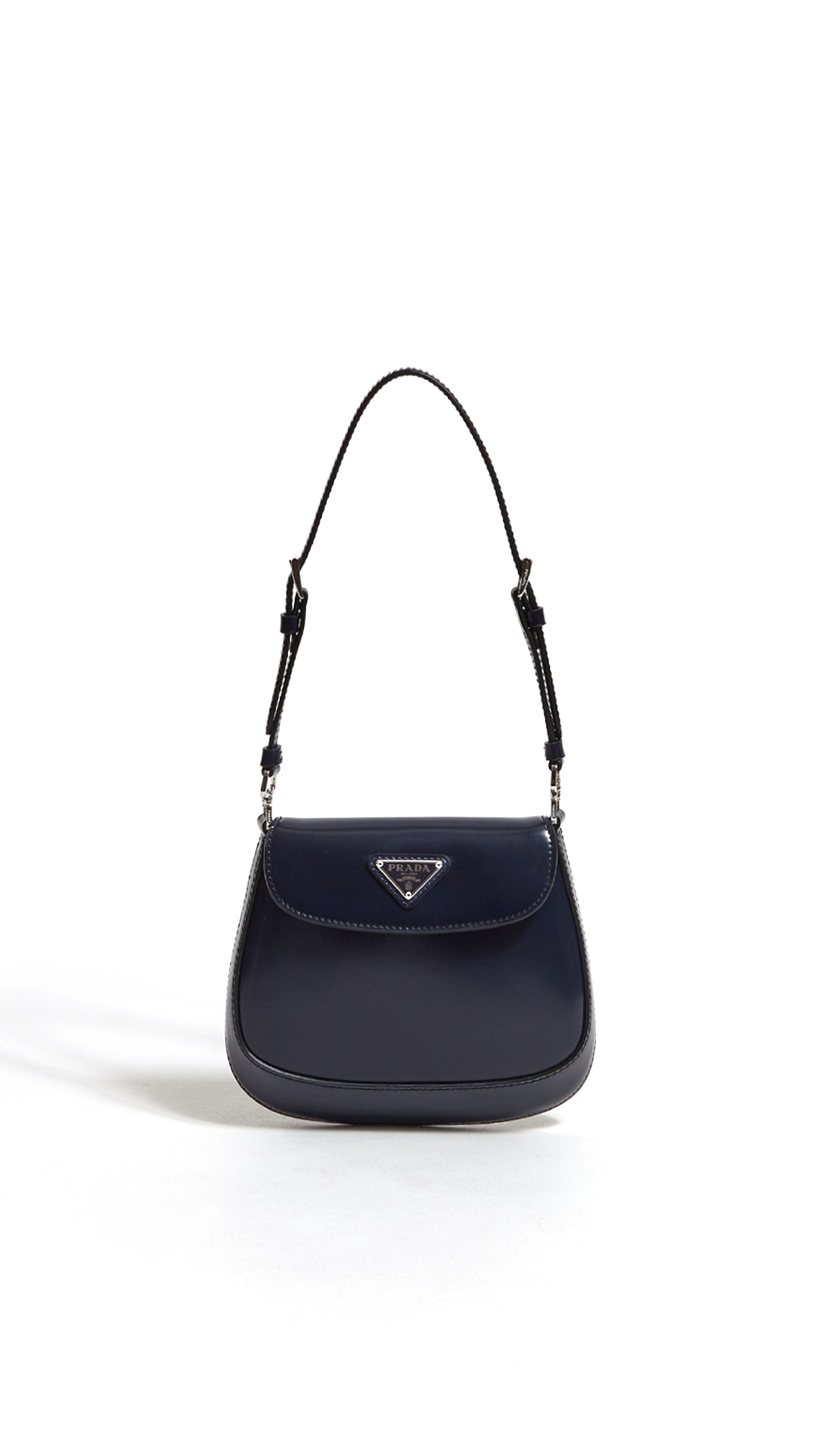 Prada Cleo Brushed Leather Mini Bag - Midnight Blue – Amuze