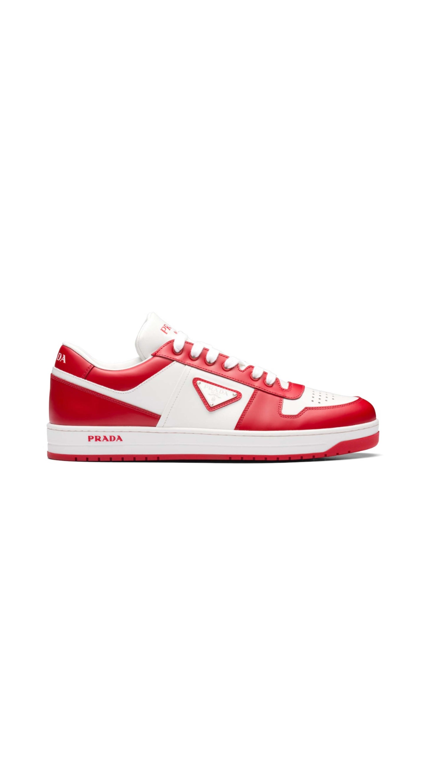 Downtown Leather Sneakers - White / Red