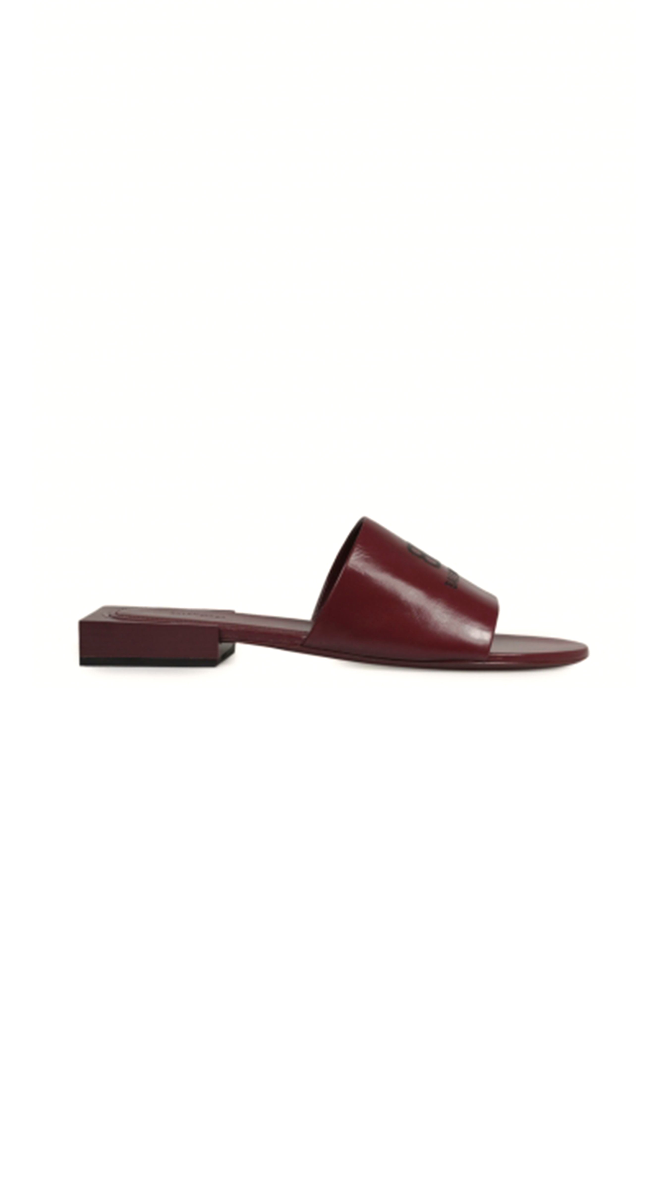 Box Sandal in Soft Nappa Sheepskin - Burgundy