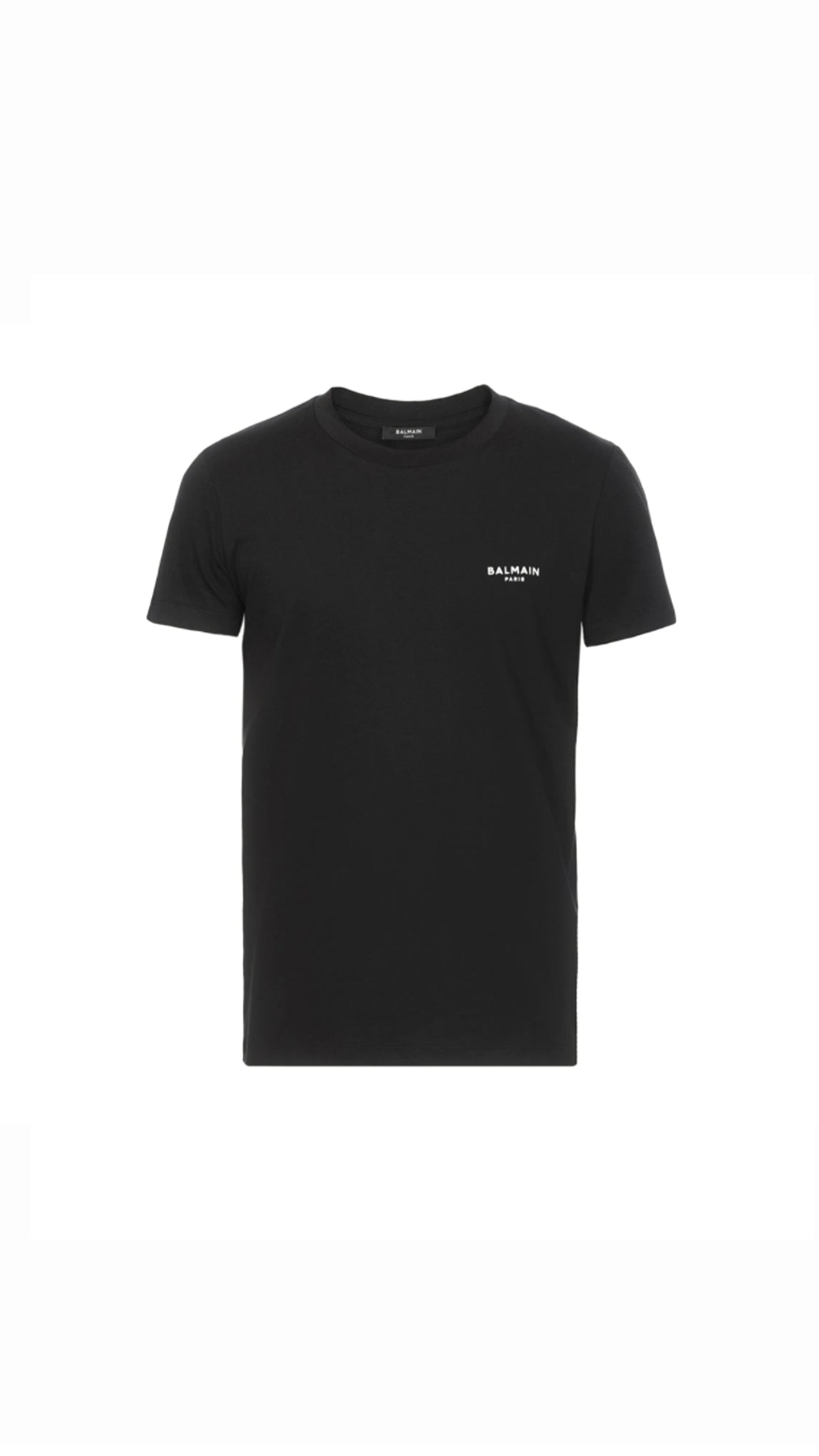 Cotton T-shirt With Flocked Logo - Black