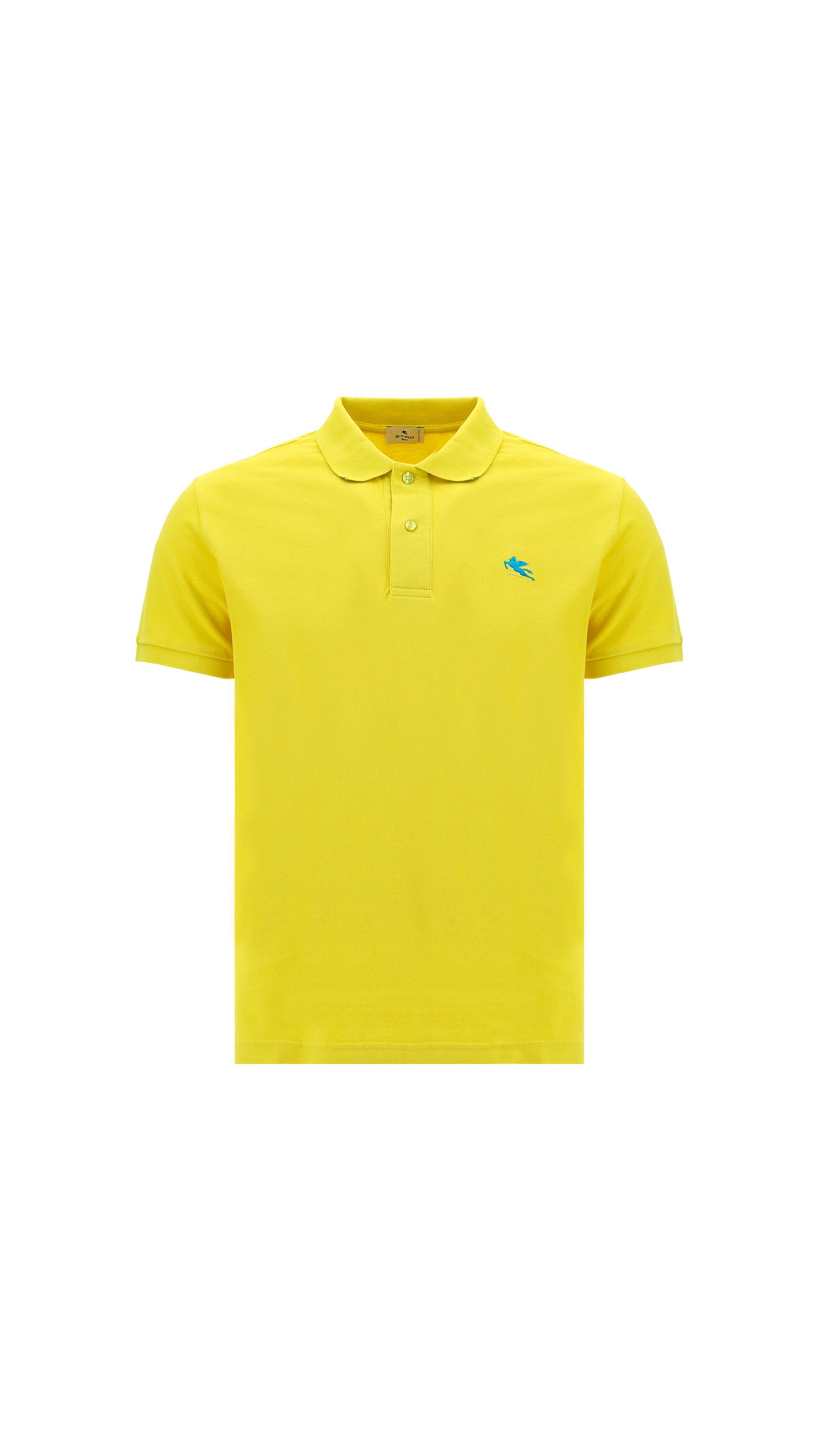 Piquet Polo Shirt With Embroidered Pegaso - Yellow