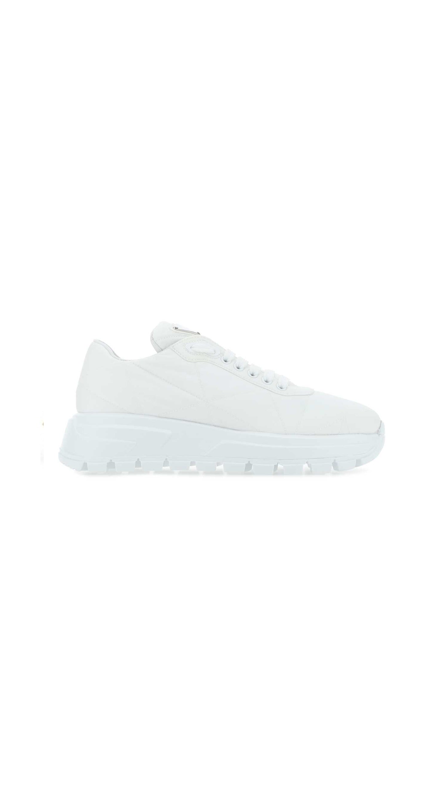 Quilted Nylon Sneakers - White