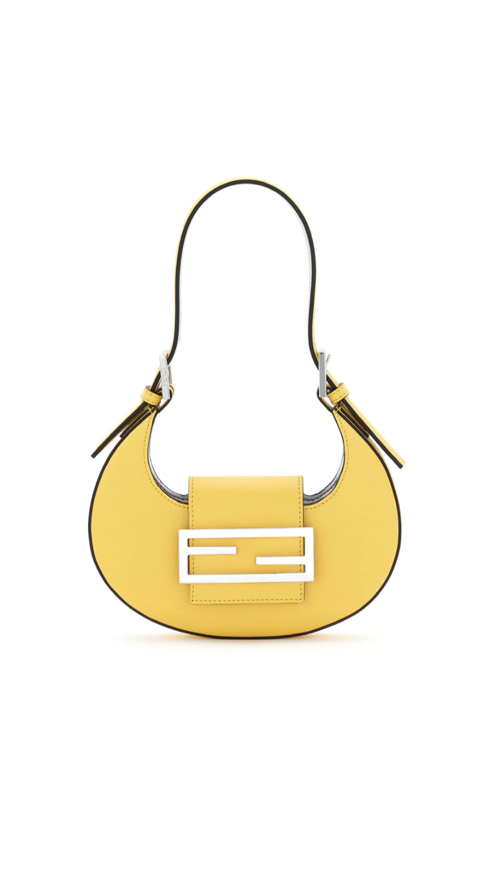 FENDI: Croissant leather bag - Yellow