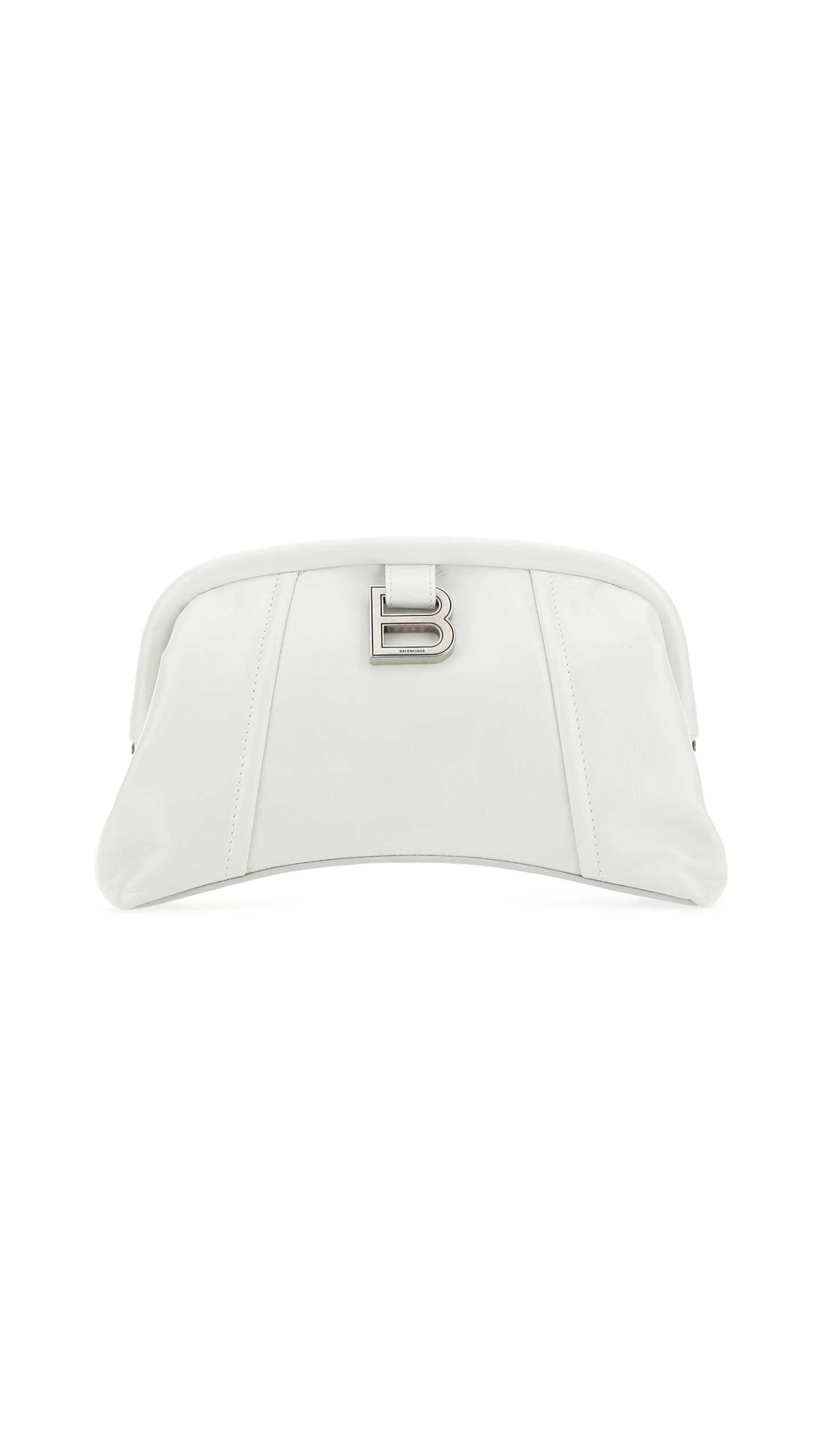 Editor XS Clutch In Paper Calfskin - White