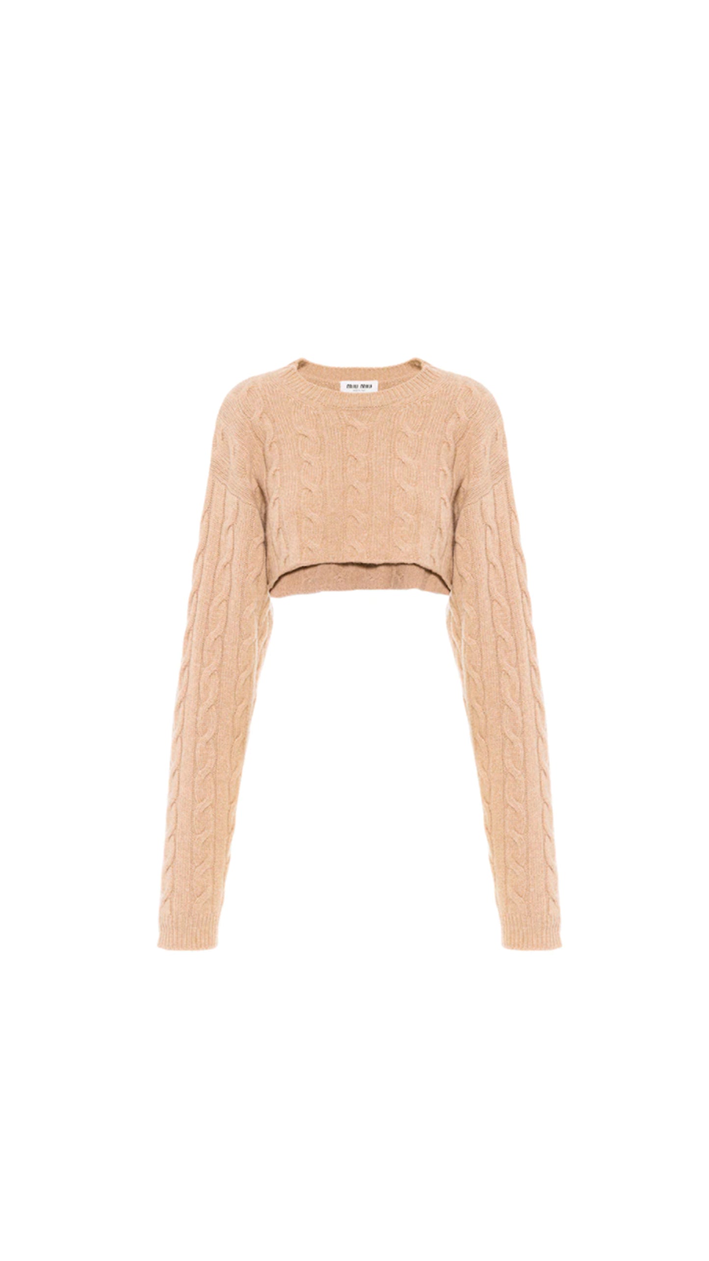 Cropped Cashmere Sweater - Beige