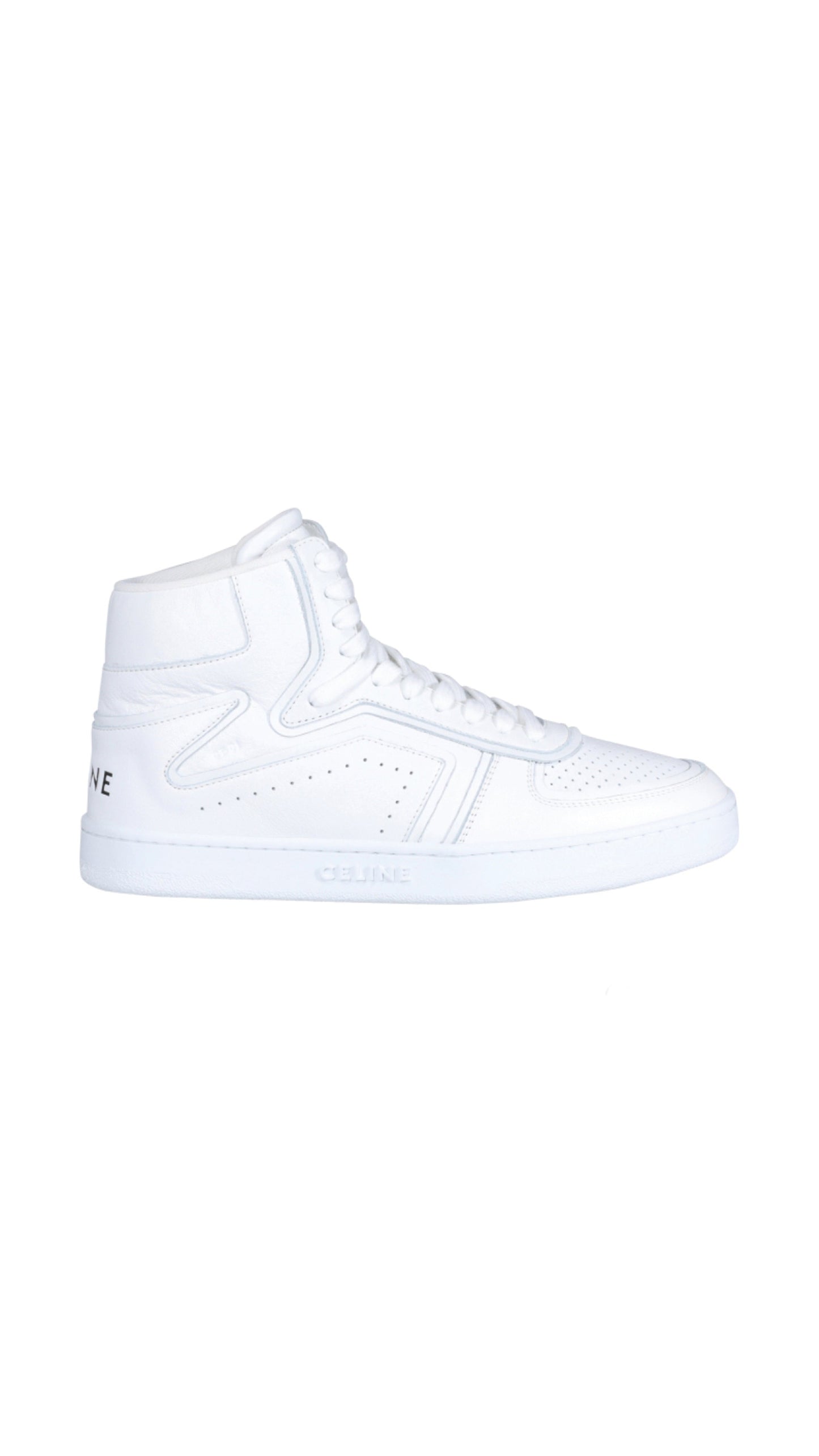 CT-01 "Z" Trainer High Top Sneaker " in Calfskin - White