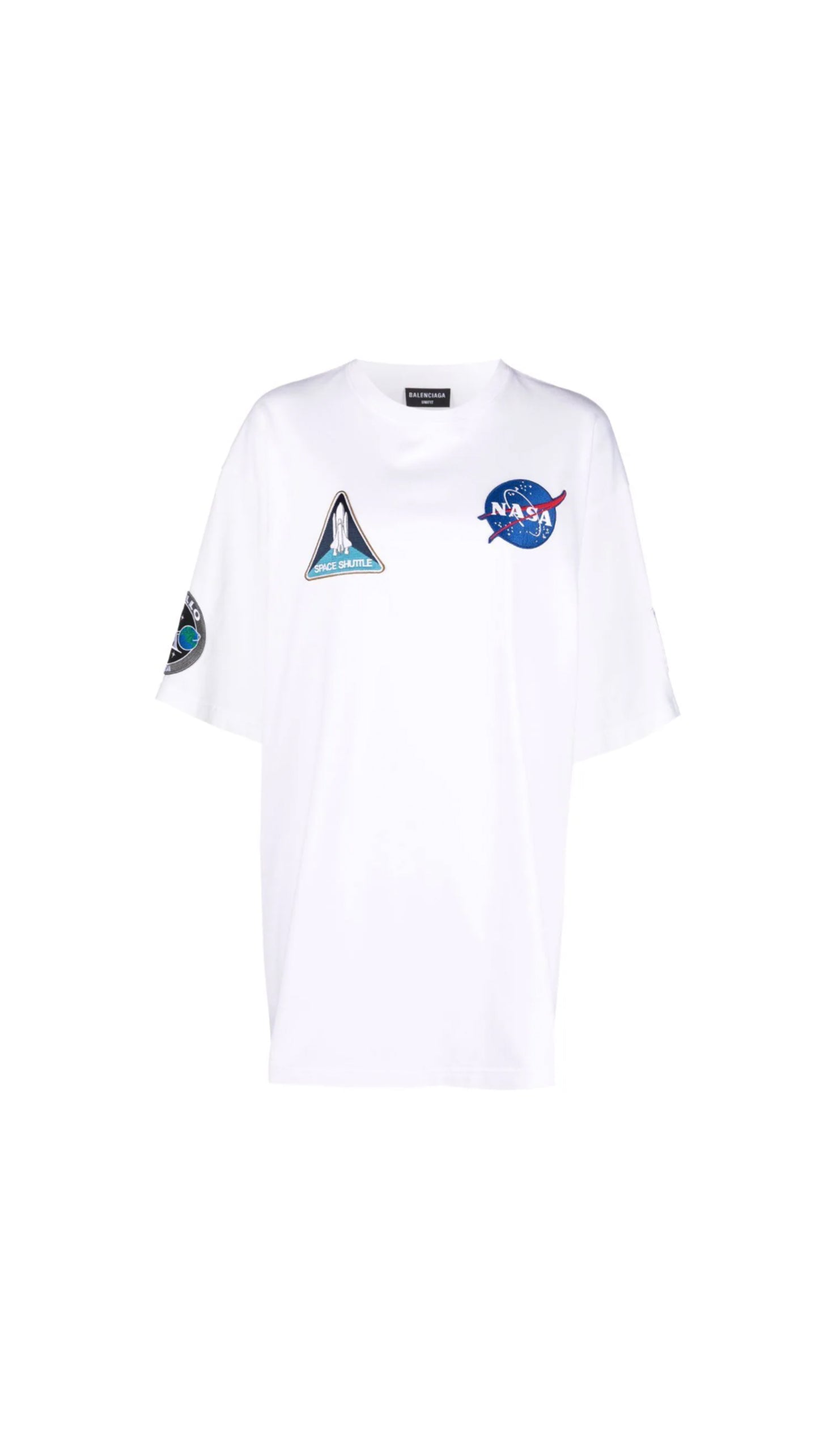 Oversized Space Multi-Patch T-shirt - White