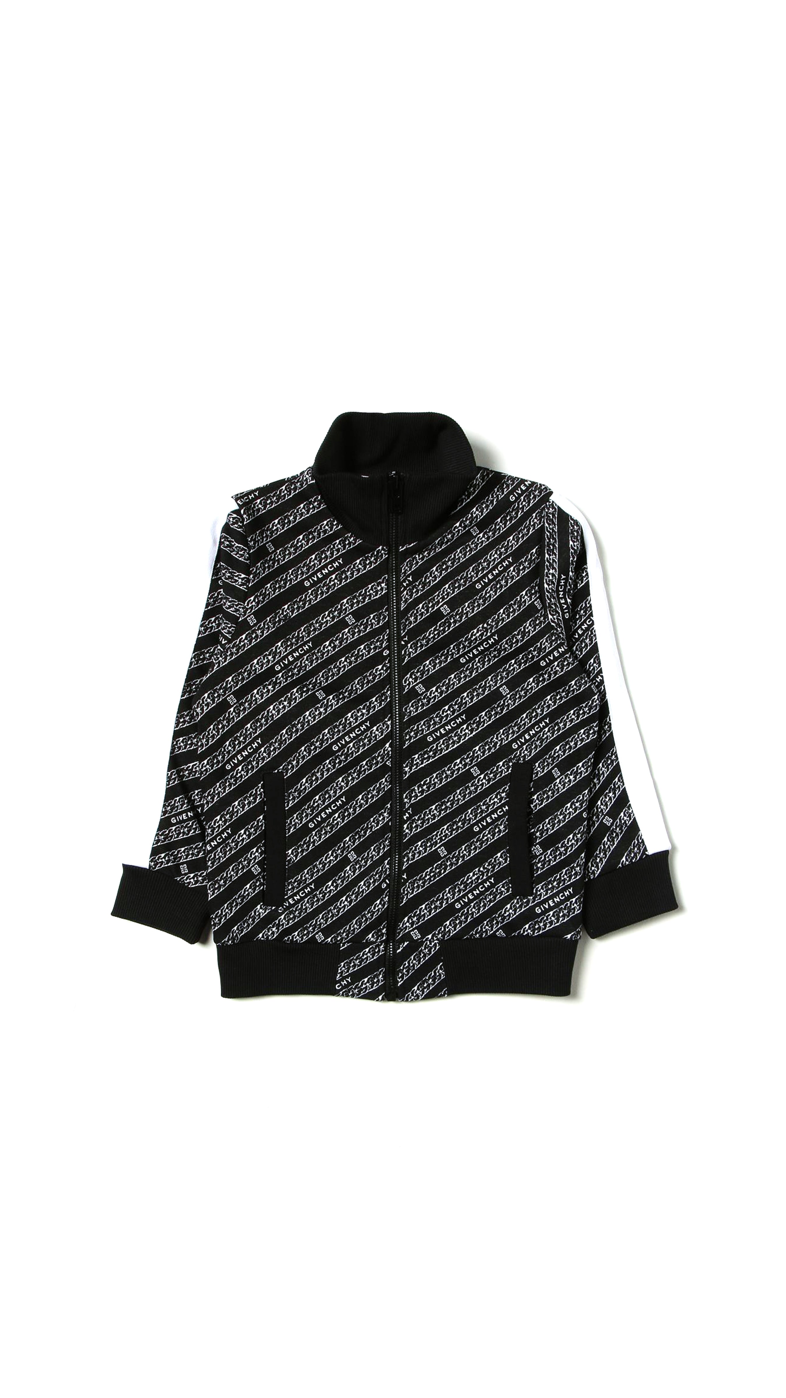 Chain Bomber Jacket - Black