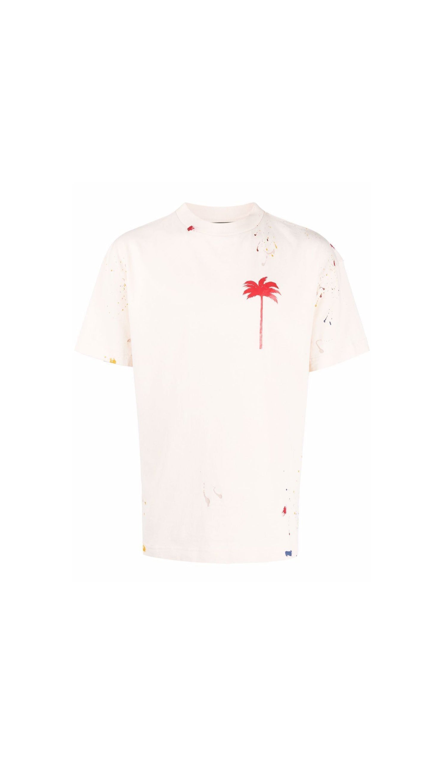 Palm Tree Painted T-Shirt - Off white