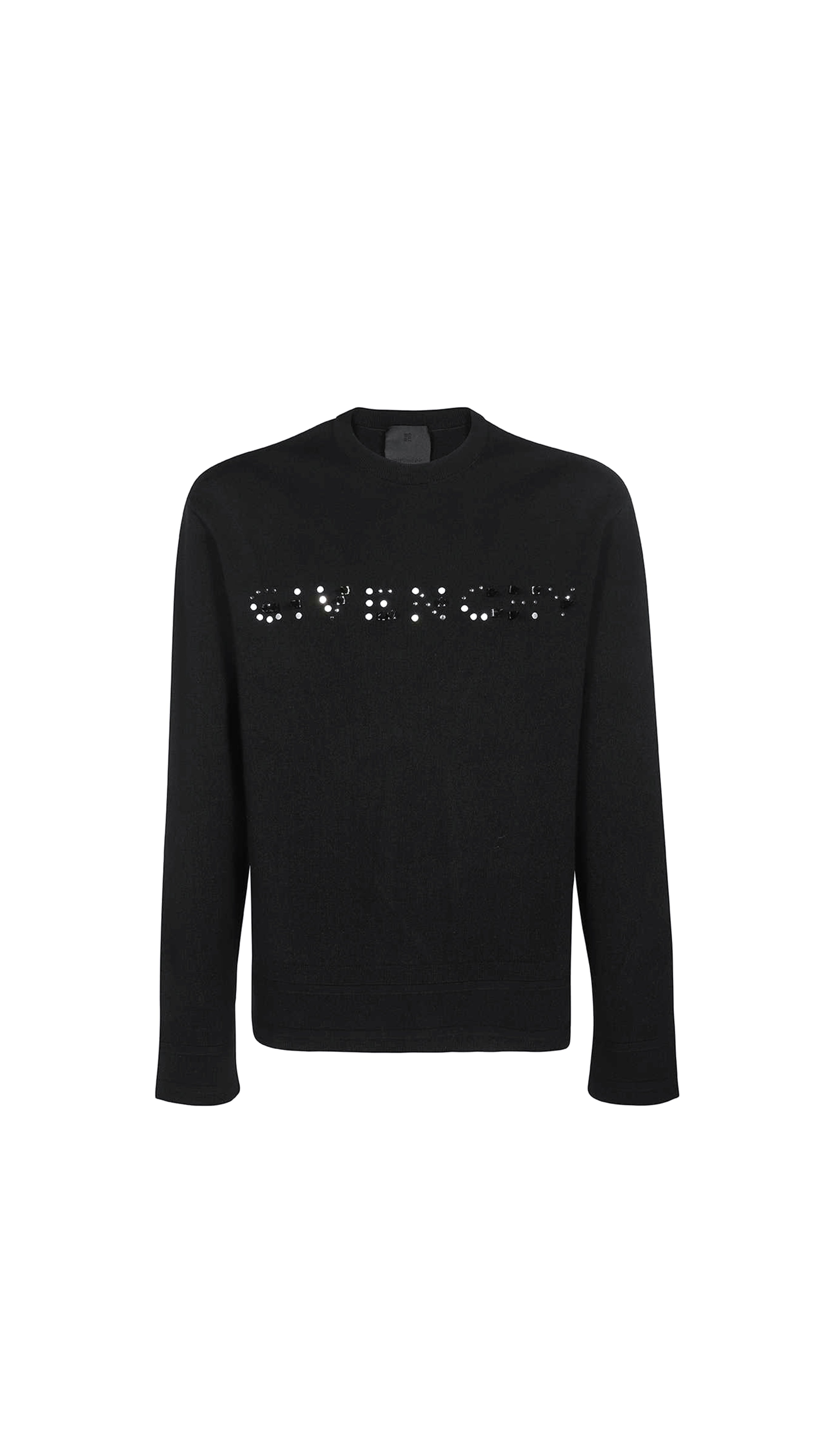 Black Studdded Logo Sweatshirt - Black