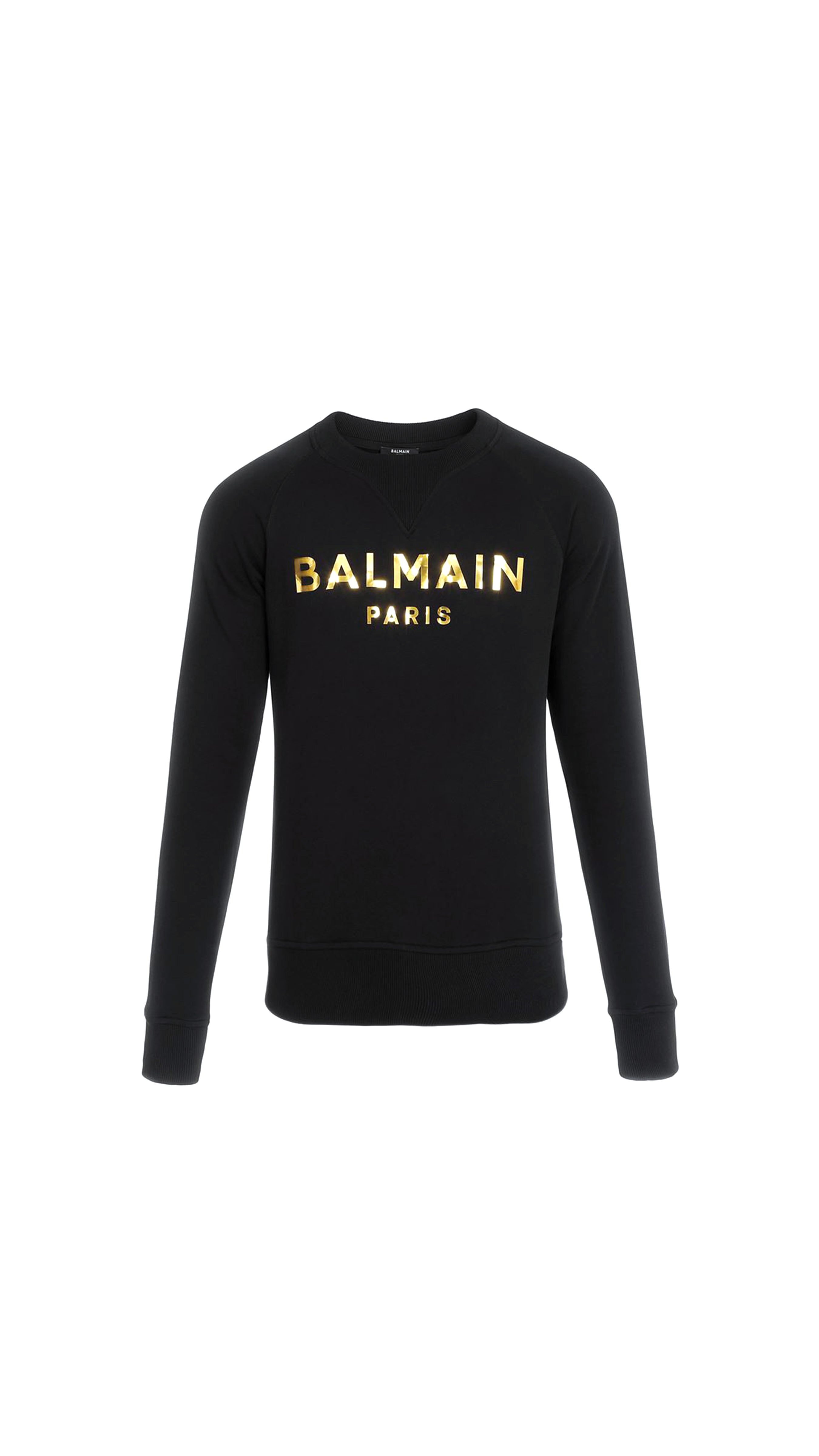 Eco-Designed Cotton Sweatshirt With Logo Print - Black / Gold