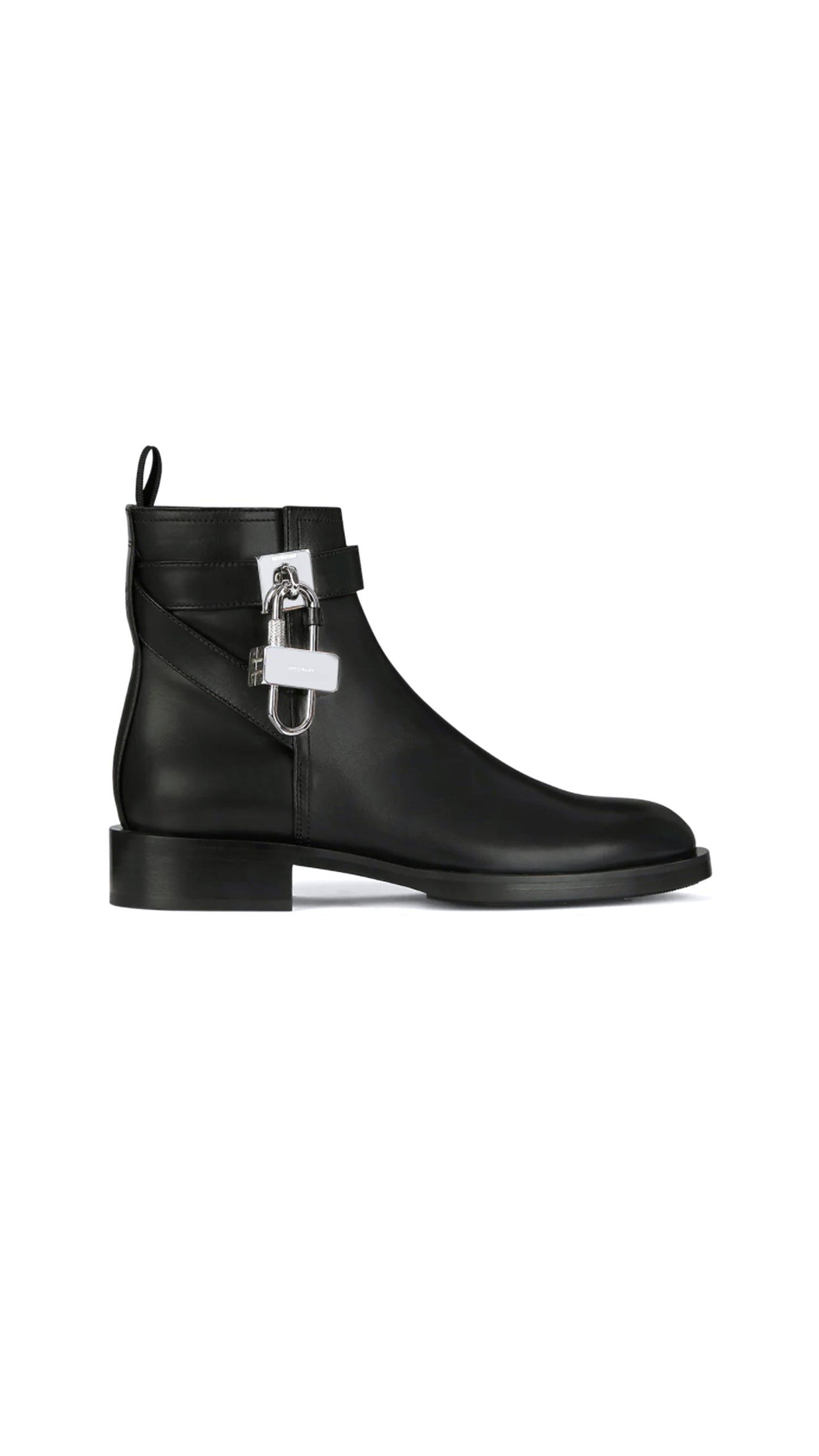 Boots In Leather With Padlock - Black