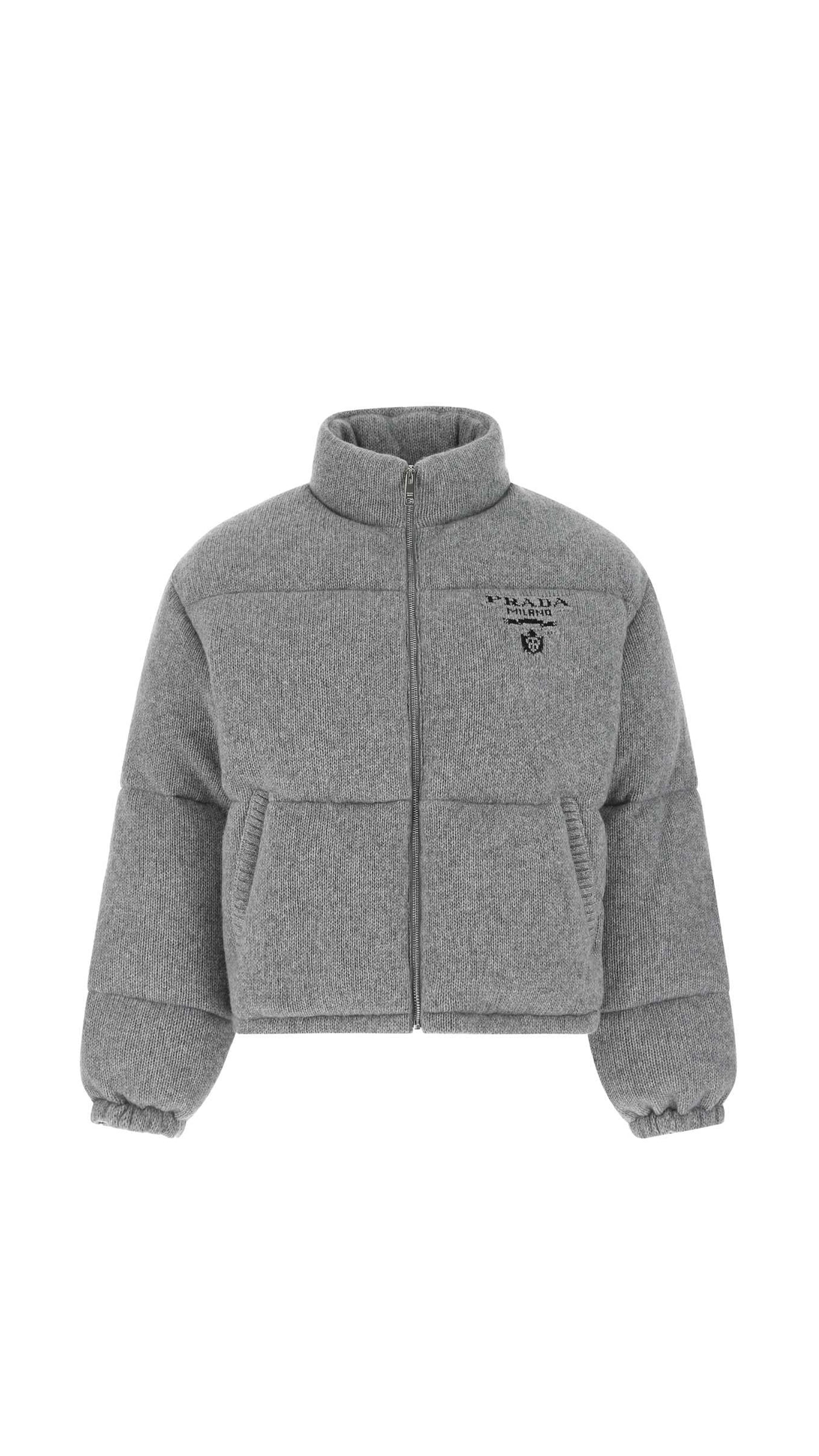 Cropped Cashmere Down Jacket - Grey