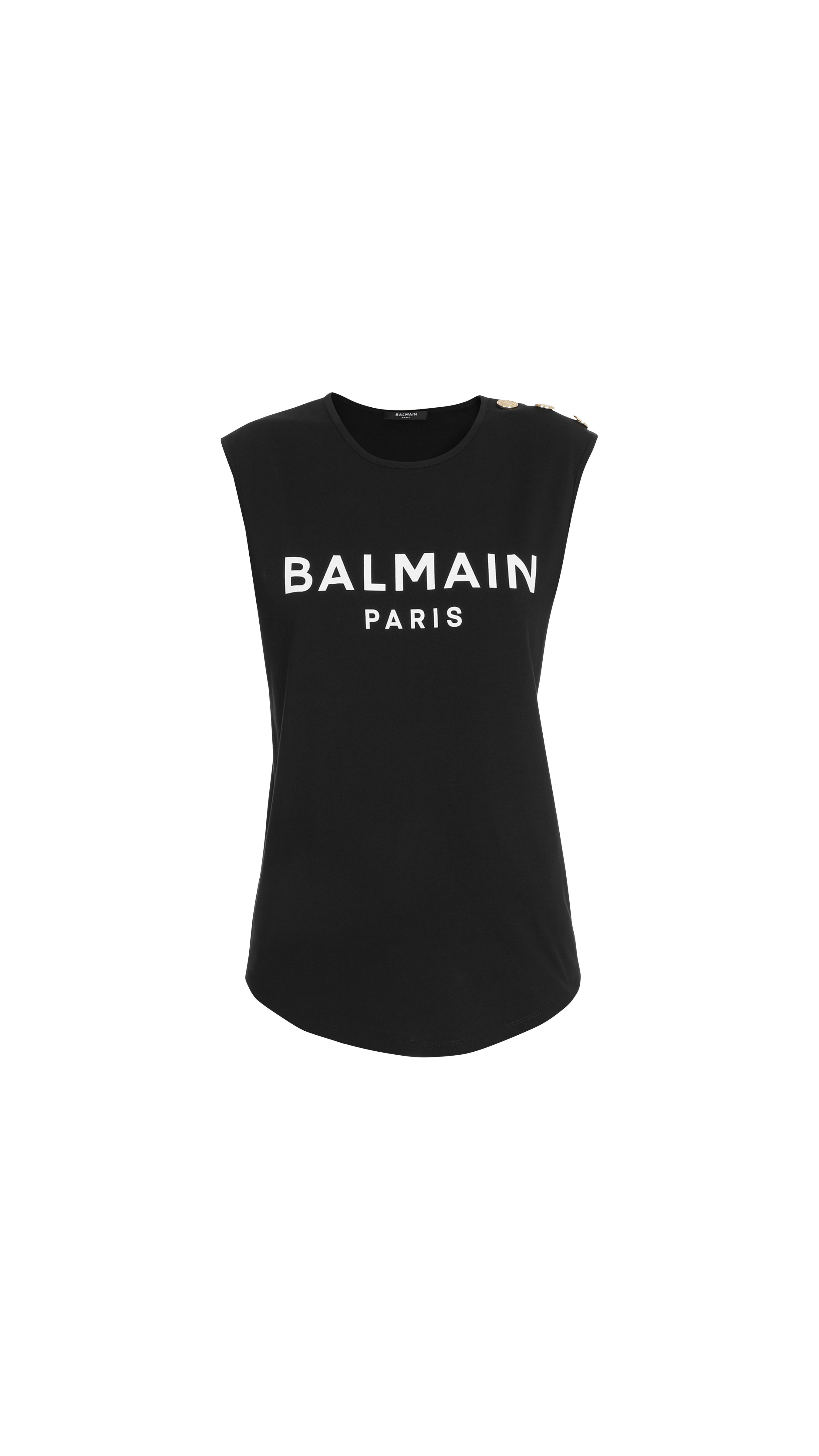 Eco-designed Cotton T-shirt With Balmain Logo Print - Black