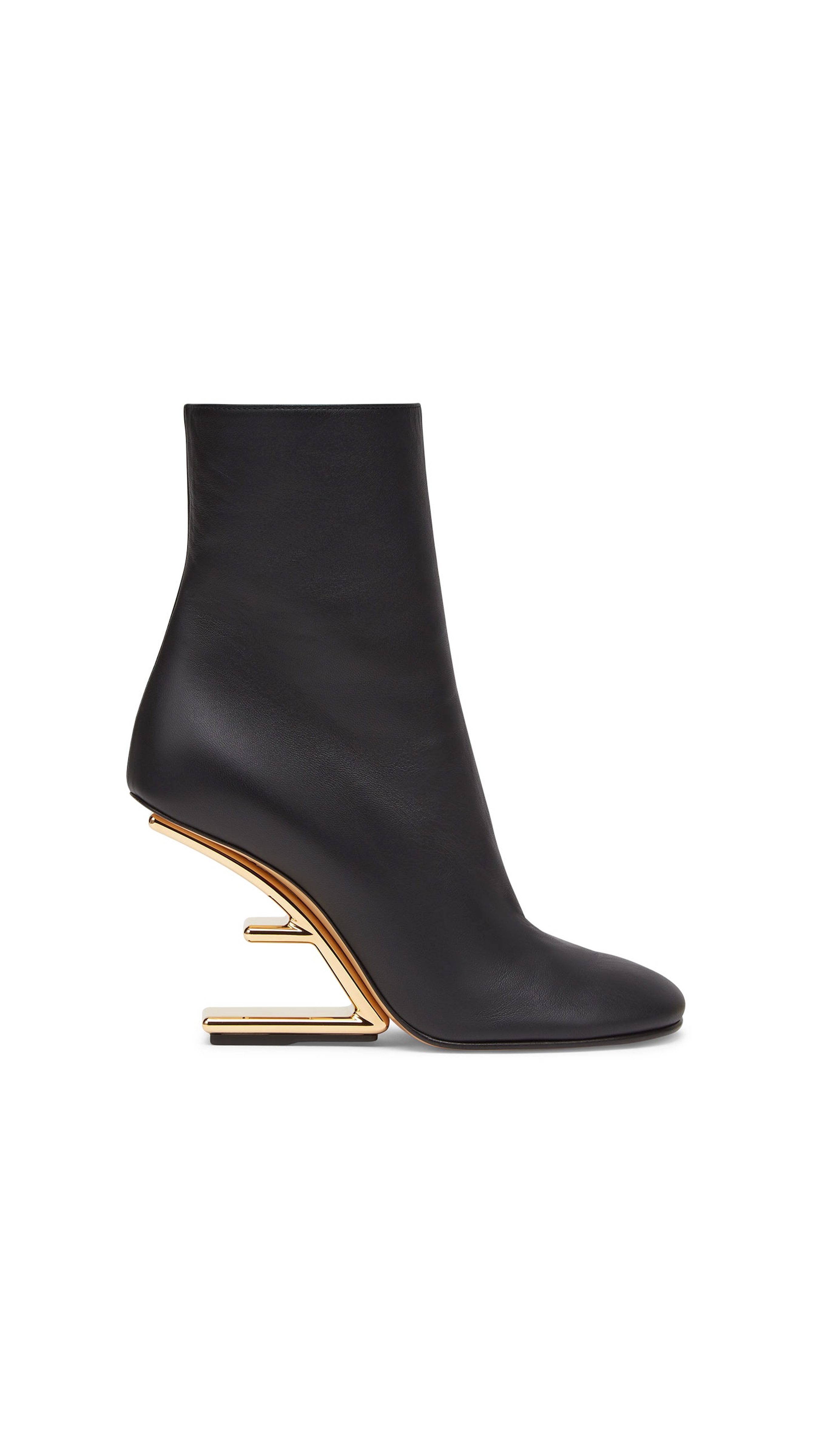 Fendi First Black Nappa Leather High-Heel Boots - Black