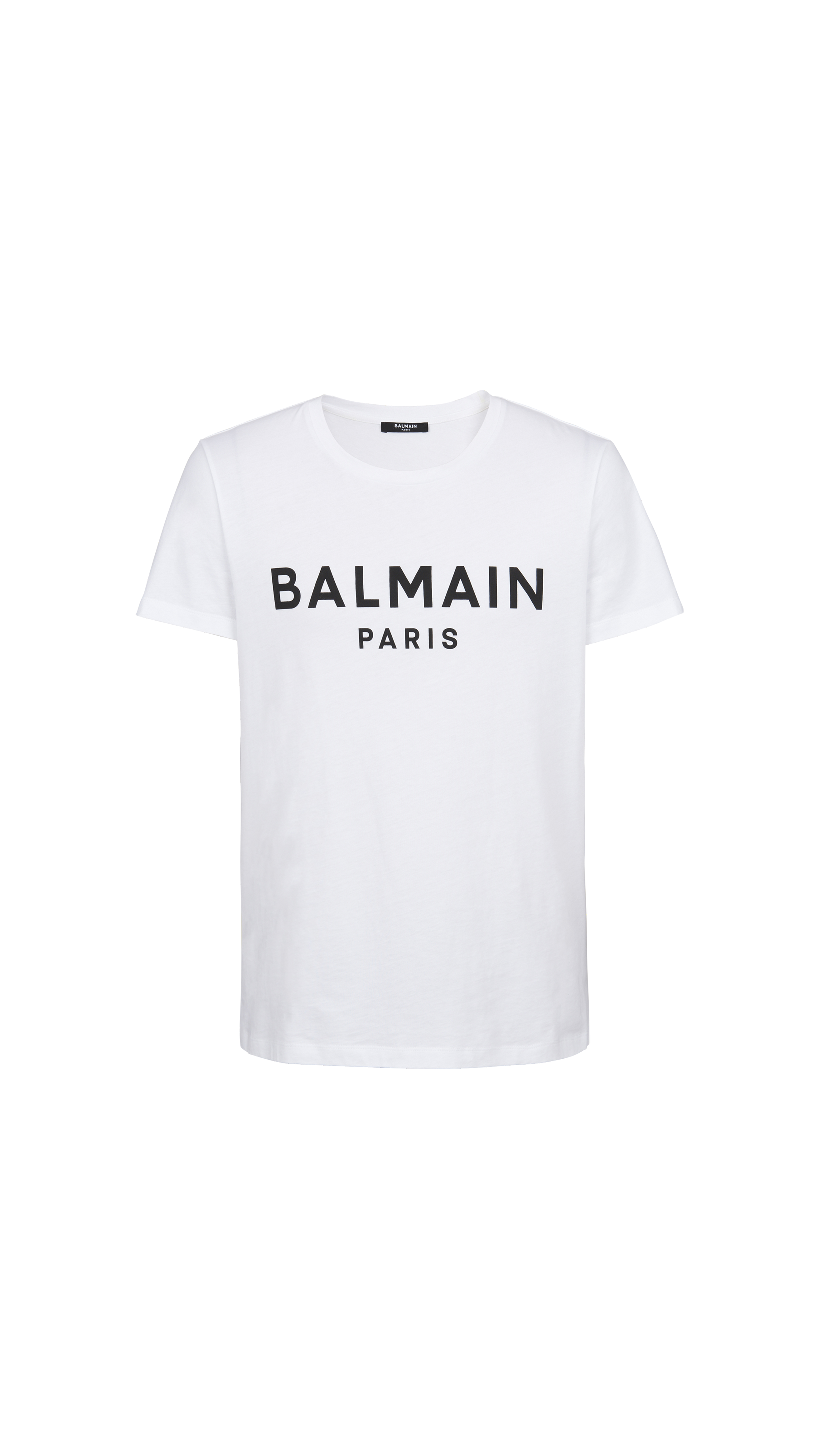 Eco-responsible Cotton T-shirt With Balmain Logo Print - White