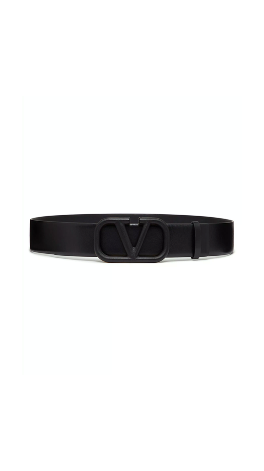 Vlogo Signature Belt in Glossy Calfskin 40mm - Black