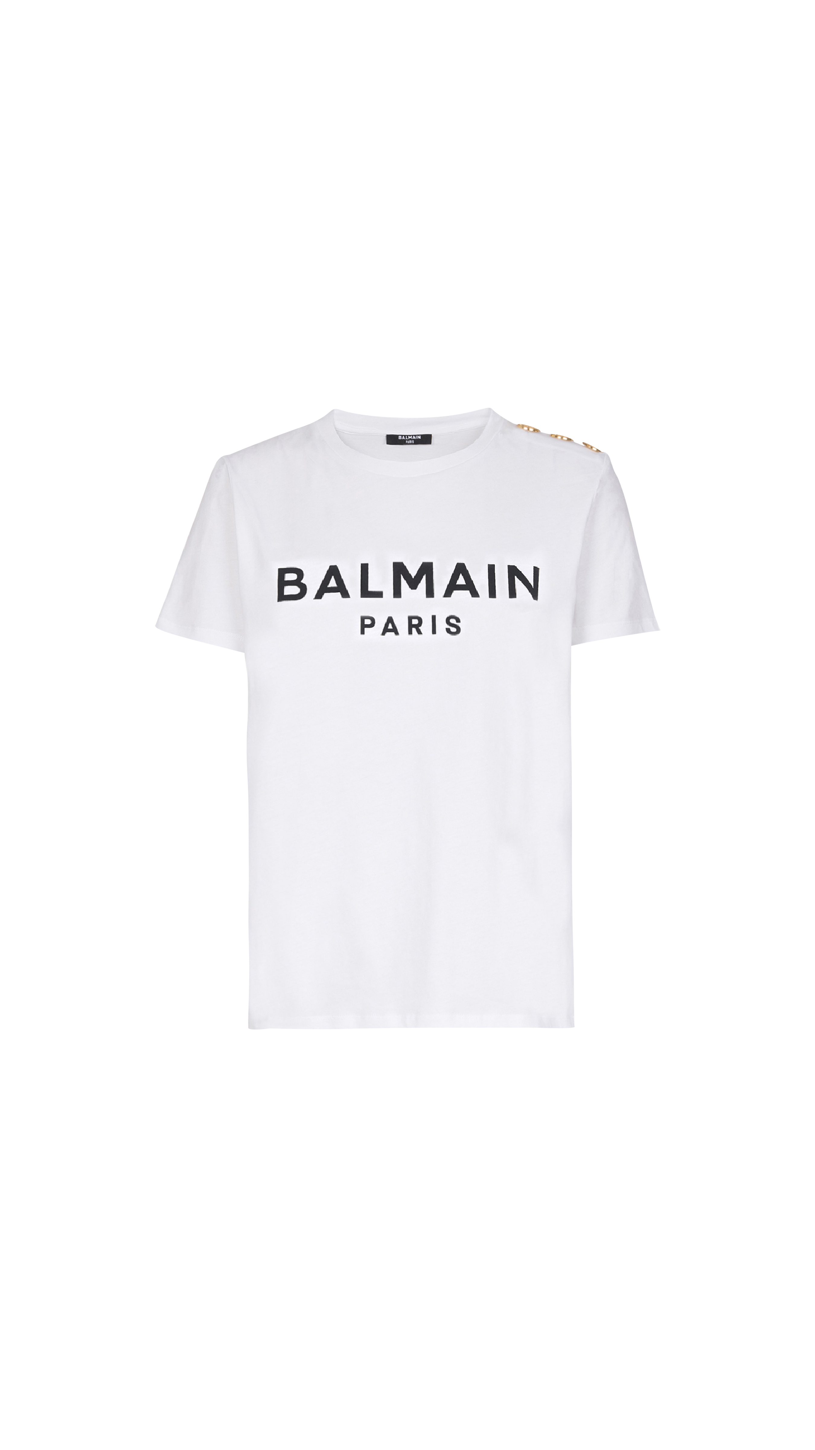 Eco-designed Cotton T-shirt With Balmain Logo Print - White