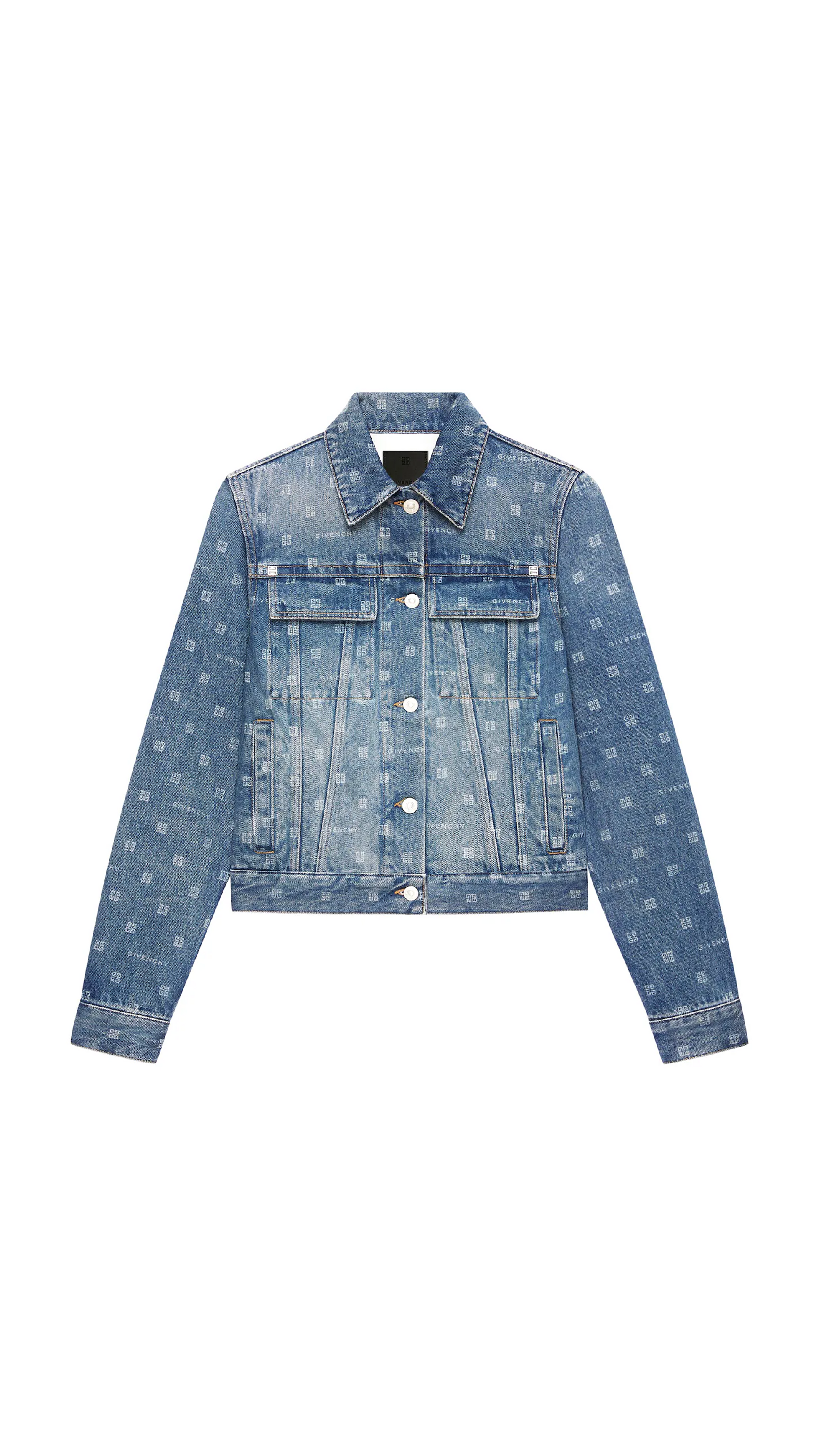 Givenchy Blue 4g Monogram Denim Jacket