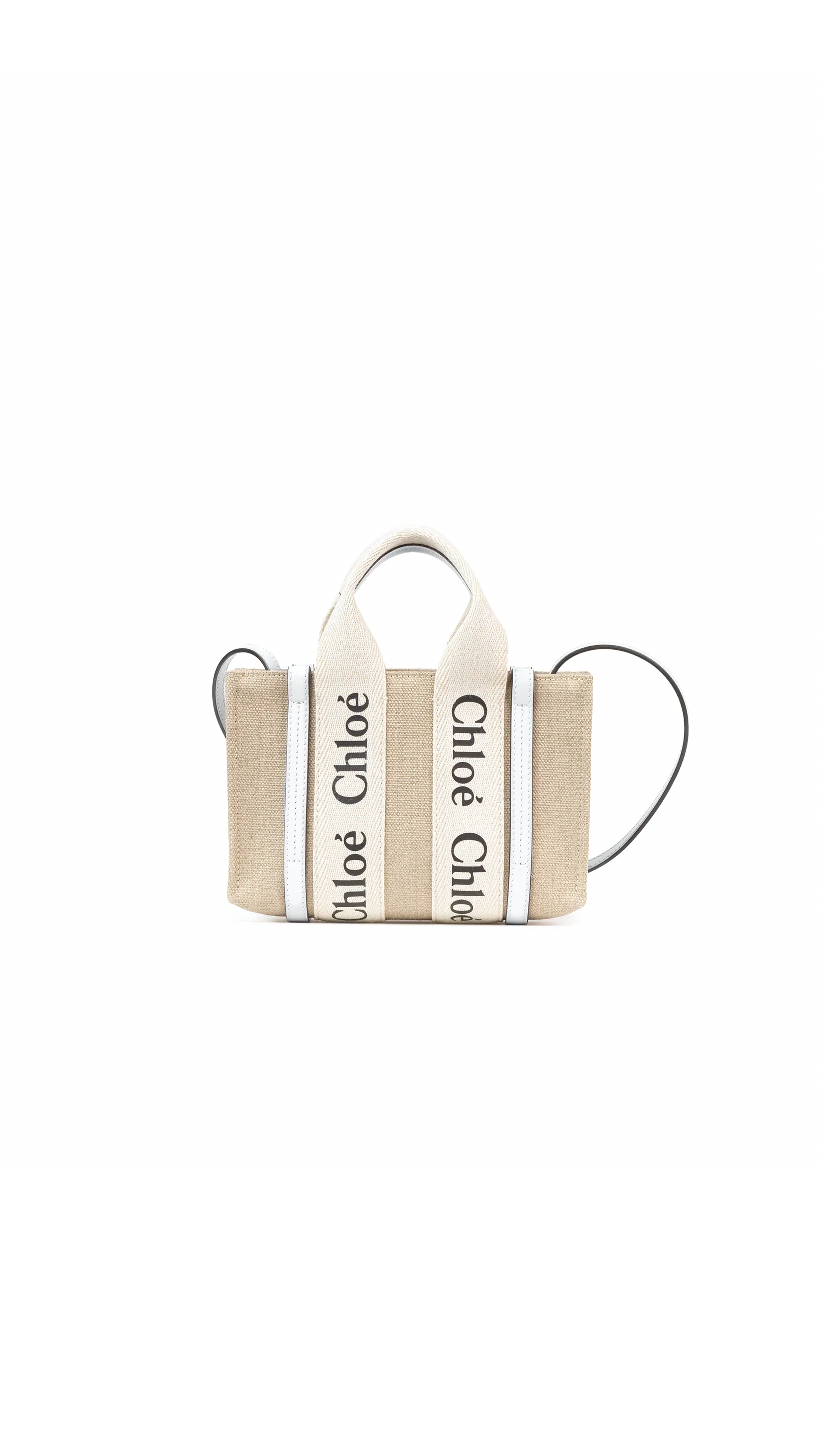 Chloe Mini Woody Tote - White