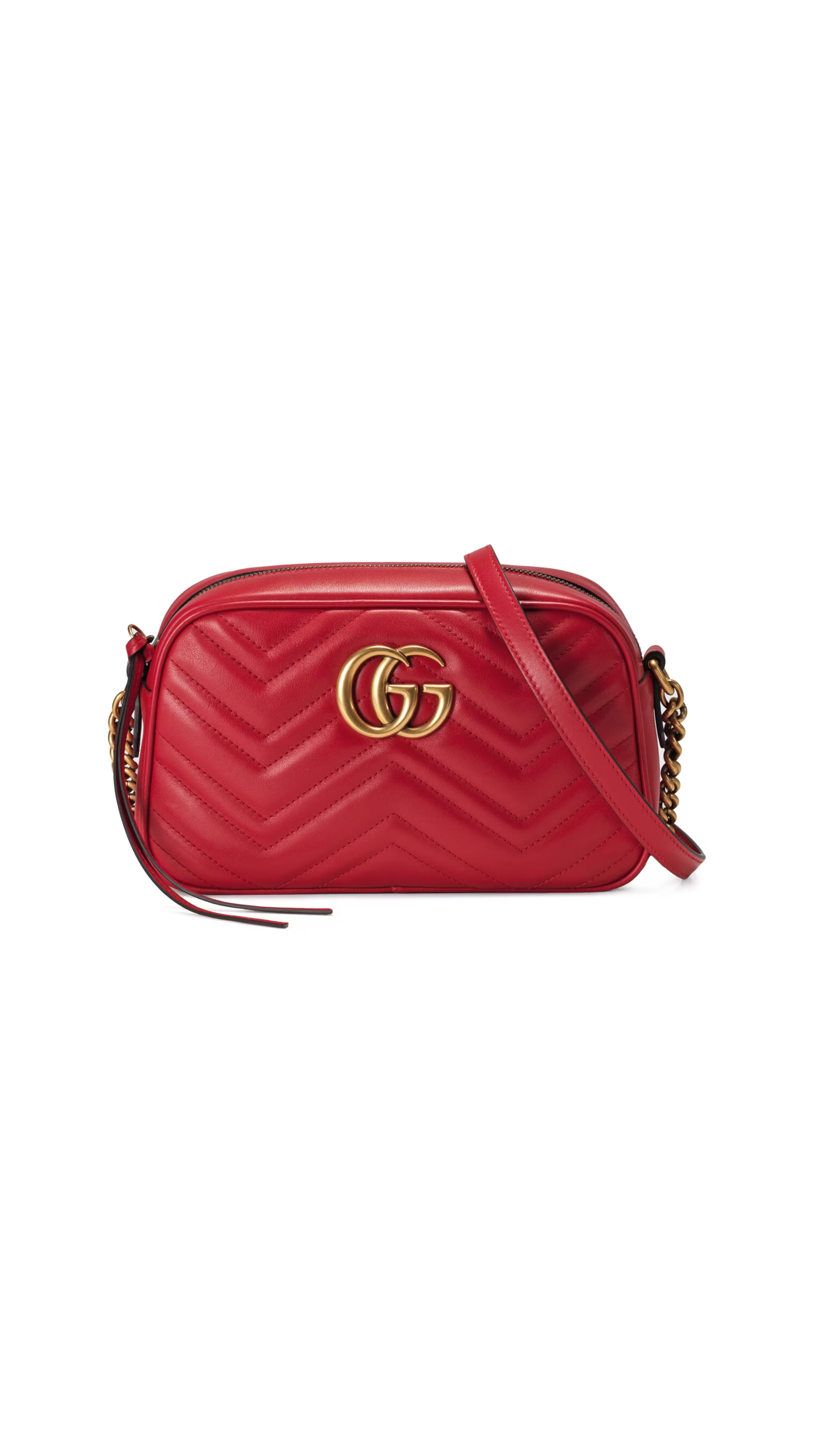 Gucci GG Marmont Camera Bag Matelasse Velvet Small Hibiscus Red